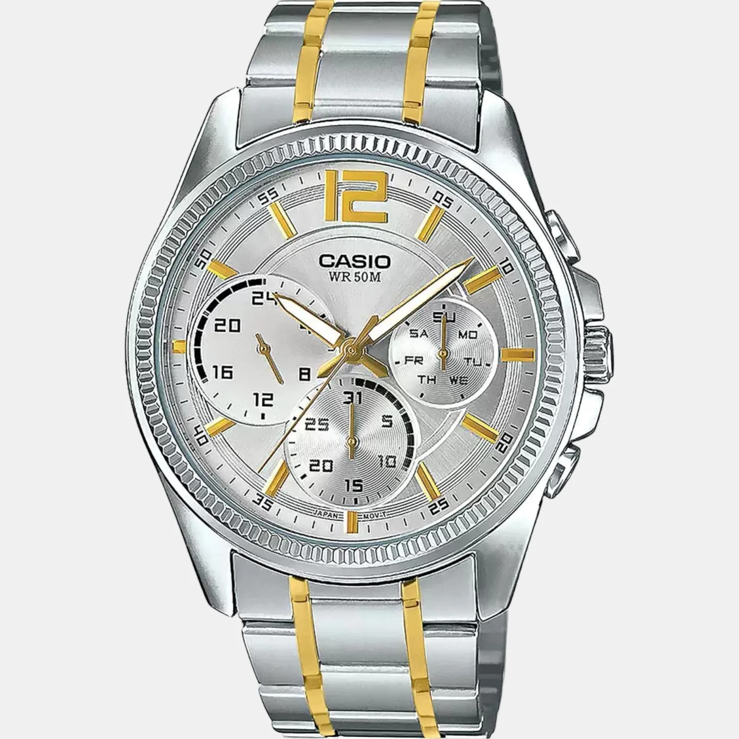 Enticer Men Quartz Silver Dial Chronograph Stainless Steel Watch A1664 - Image 2