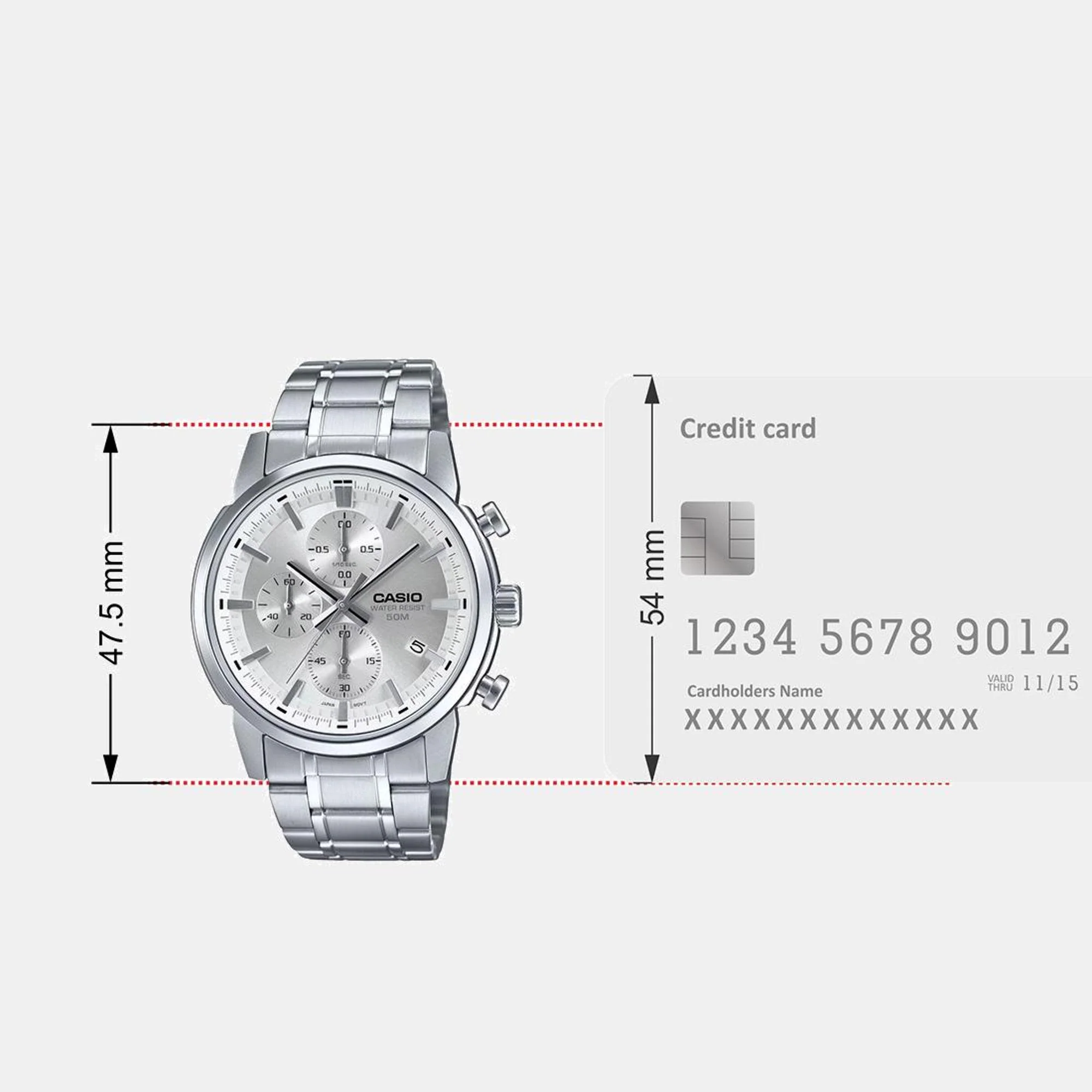 Enticer Men Quartz Silver Dial Chronograph Stainless Steel Watch A2305 - Image 8