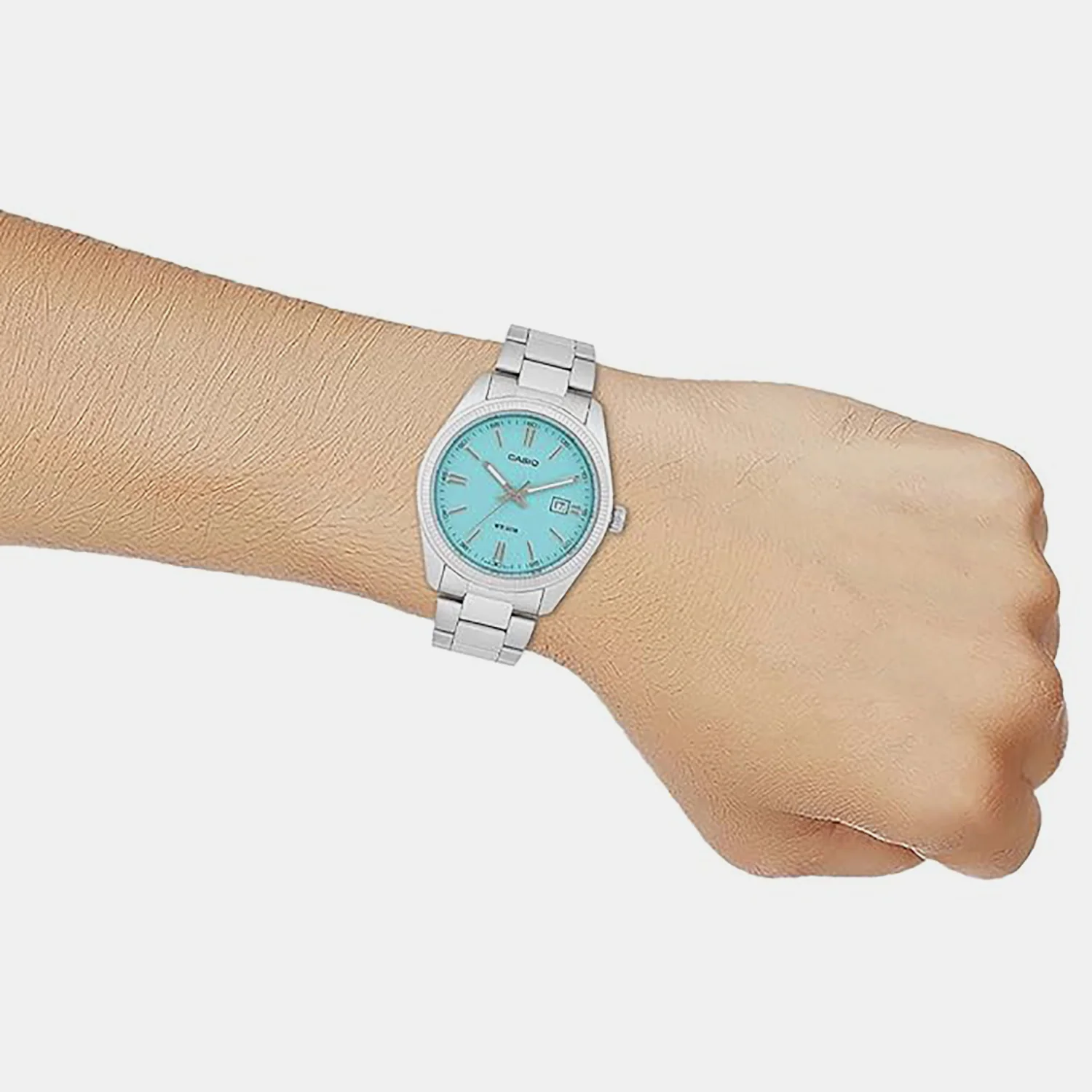Enticer Men Quartz Turquoise Dial Analog Stainless Steel Watch A2225 - Image 4