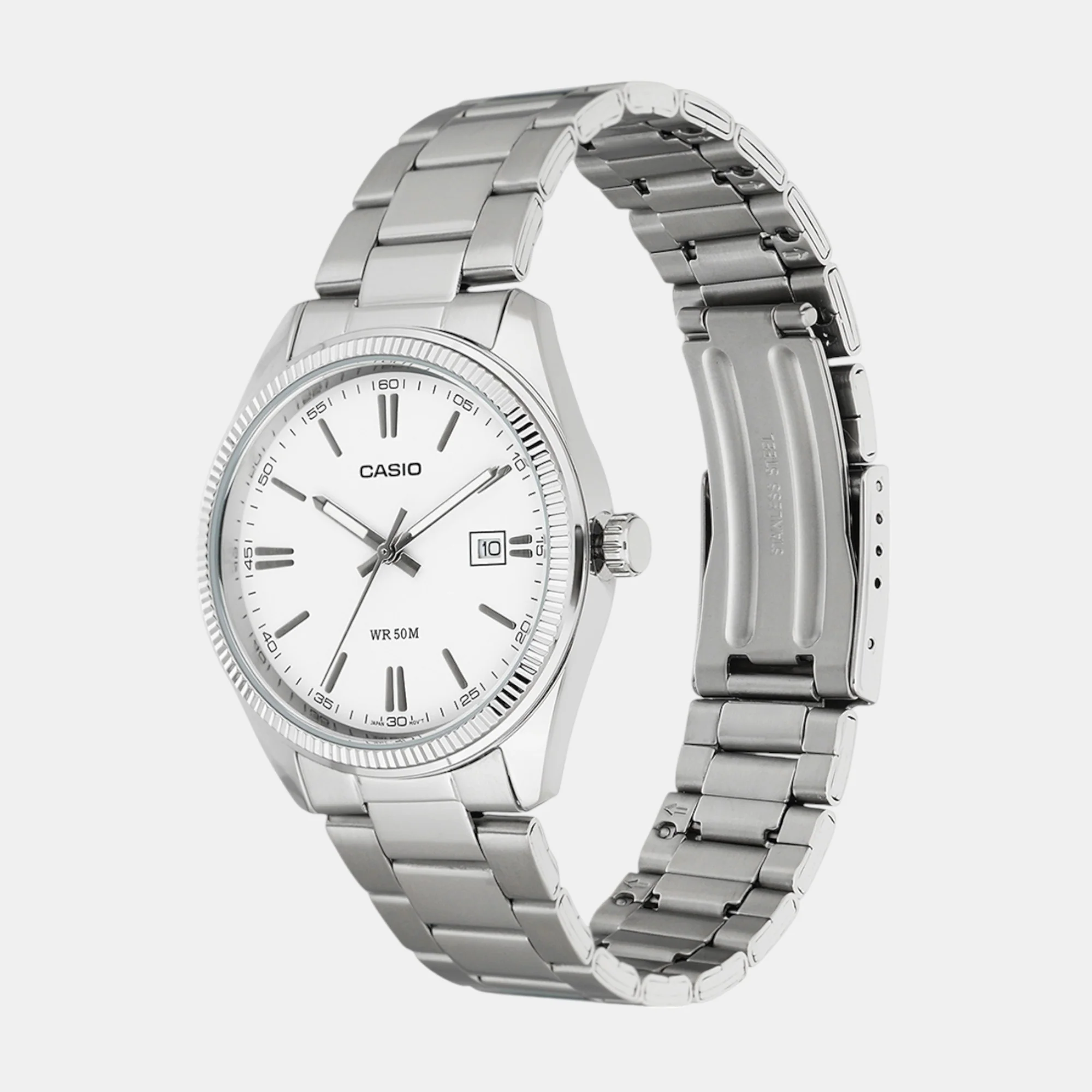 Enticer Men Quartz White Dial Analog Stainless Steel Watch A1539 - Image 2