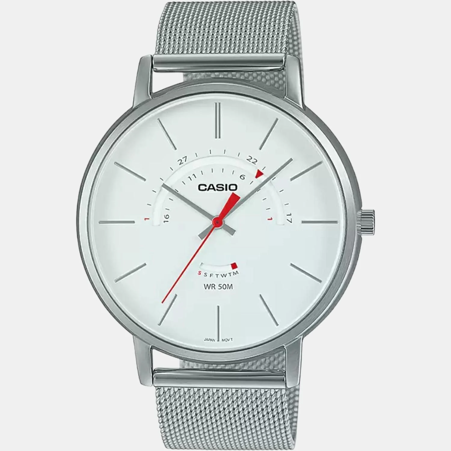 Enticer Men Quartz White Dial Analog Mesh Watch A1881 - Image 2