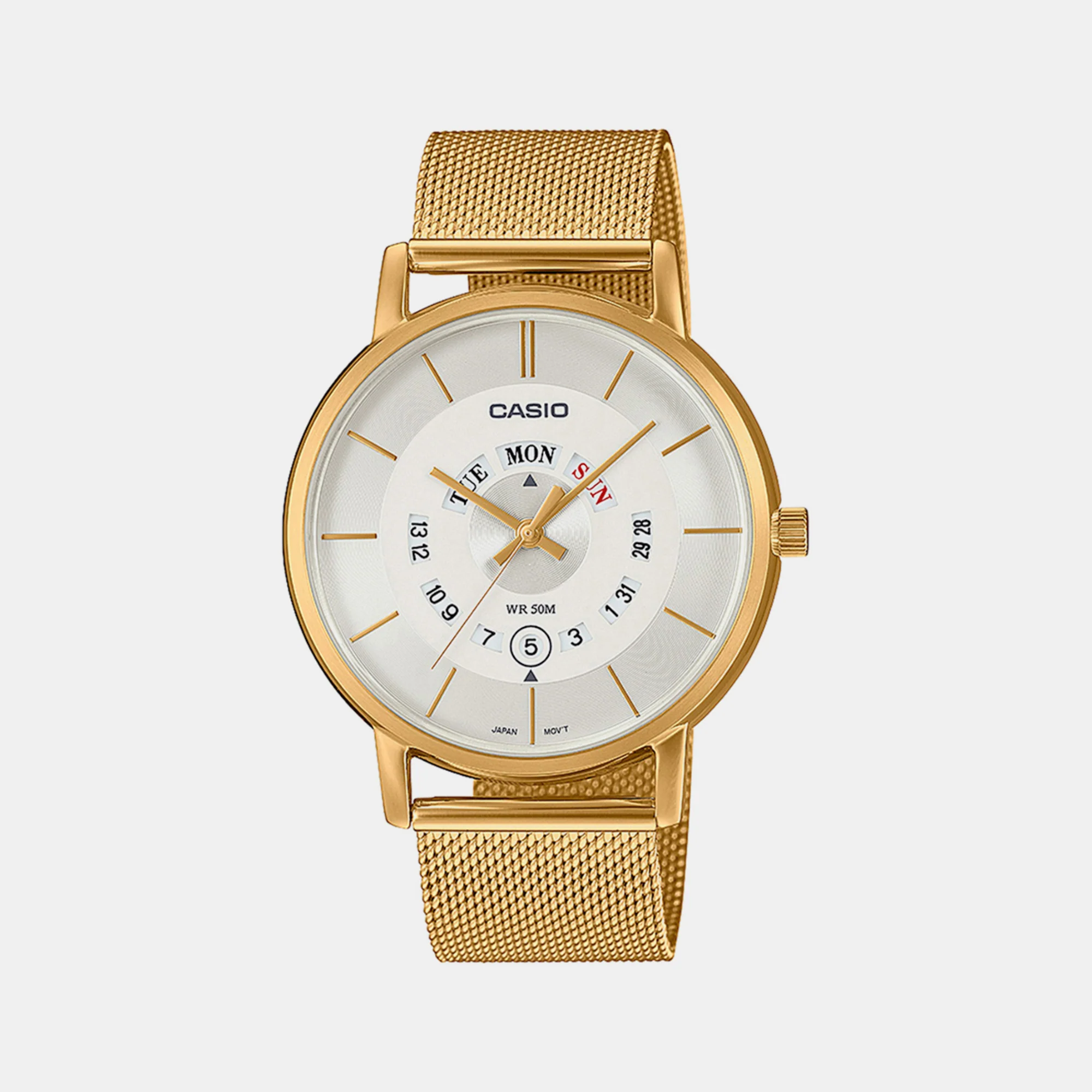 Enticer Men Quartz White Dial Analog Mesh Watch A2138