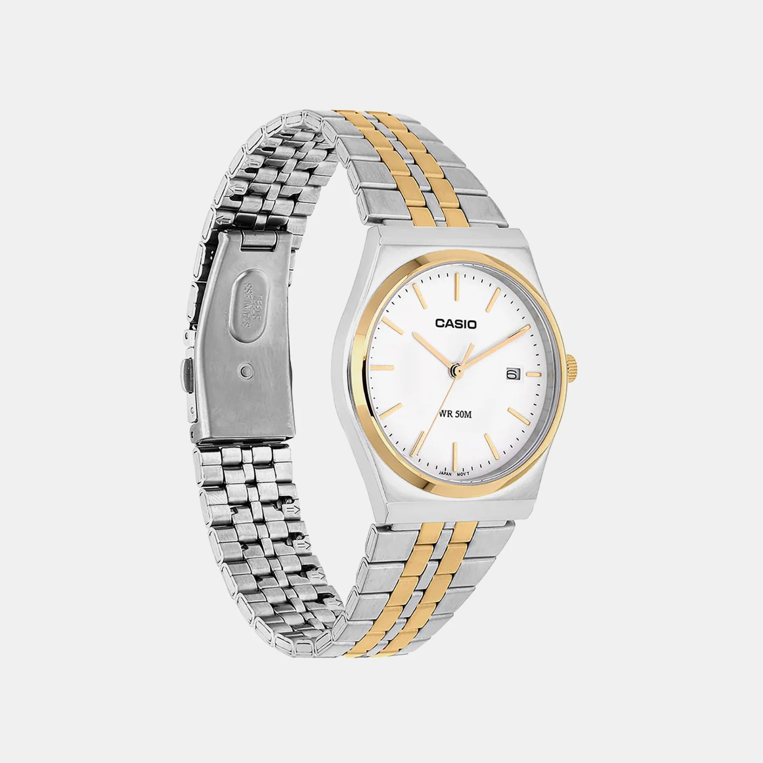 Enticer Men Quartz White Dial Analog Stainless Steel Watch MTP-B145SG-7AVDF A2522 - Image 3