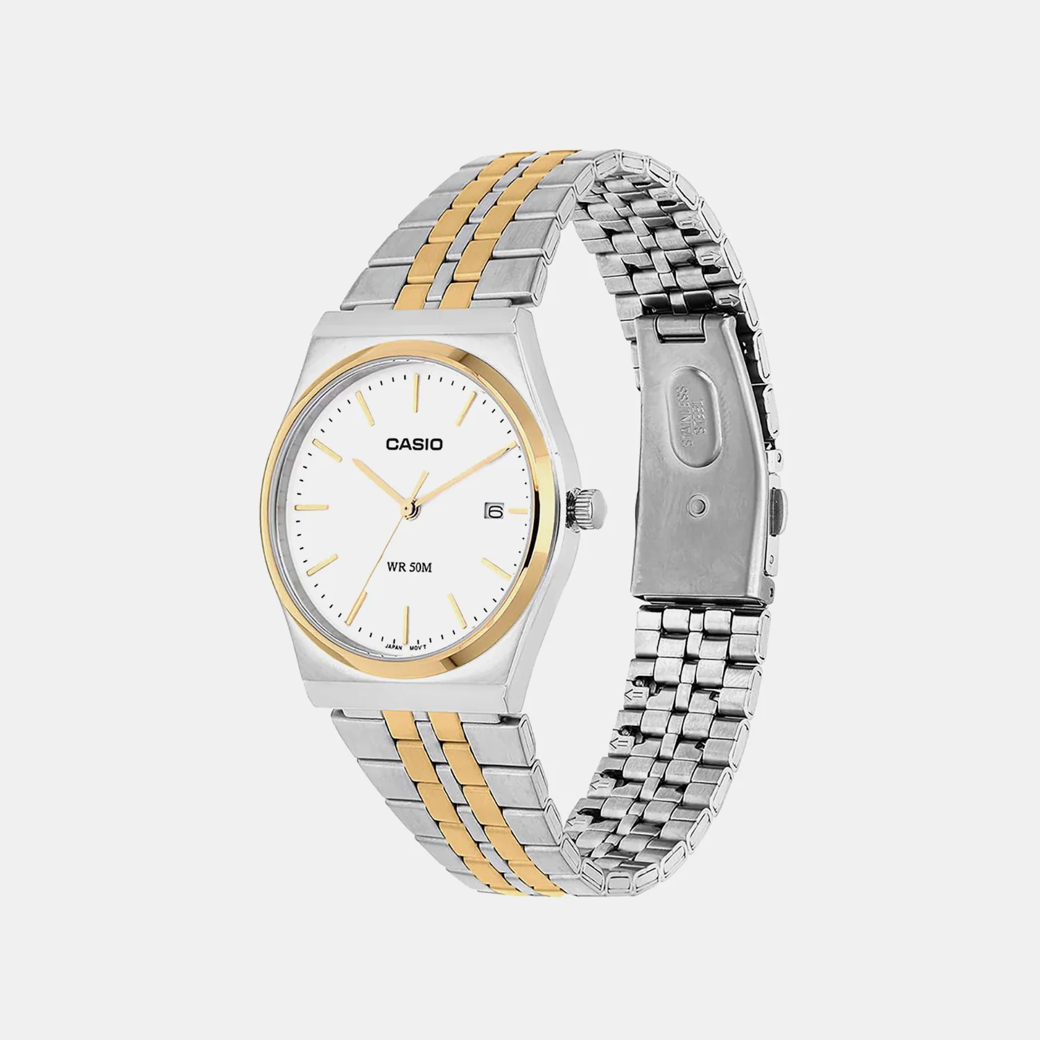 Enticer Men Quartz White Dial Analog Stainless Steel Watch MTP-B145SG-7AVDF A2522 - Image 4