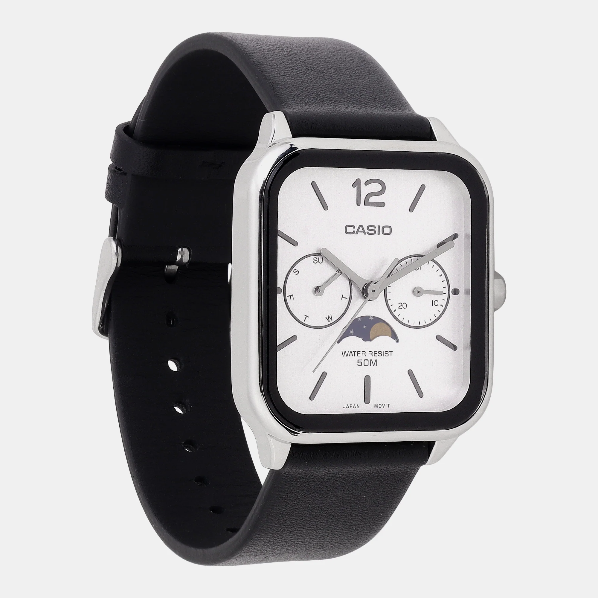 Enticer Men Quartz White Dial Chronograph Leather Watch A2186 - Image 3