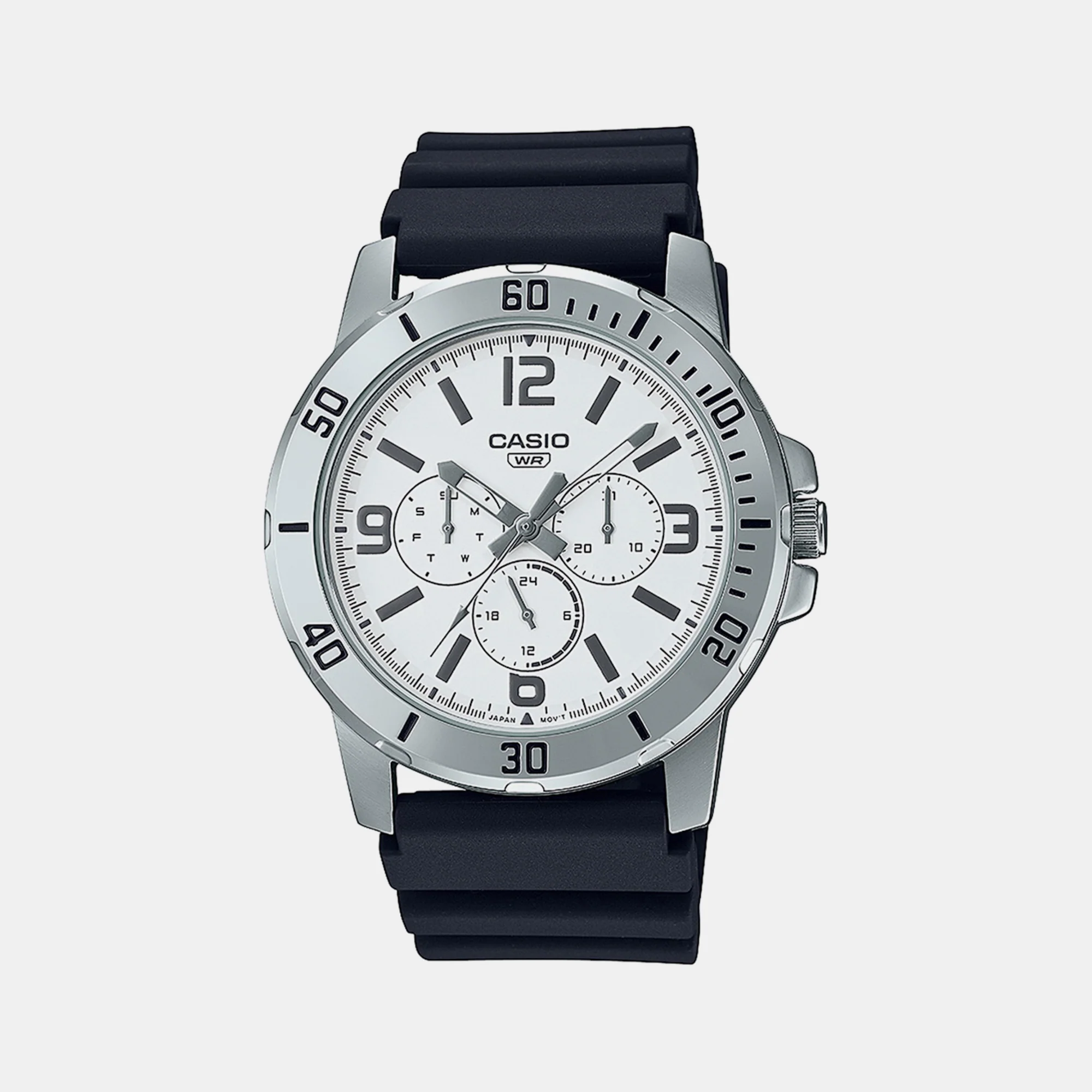 Enticer Men Quartz White Dial Chronograph Resin Watch A2146
