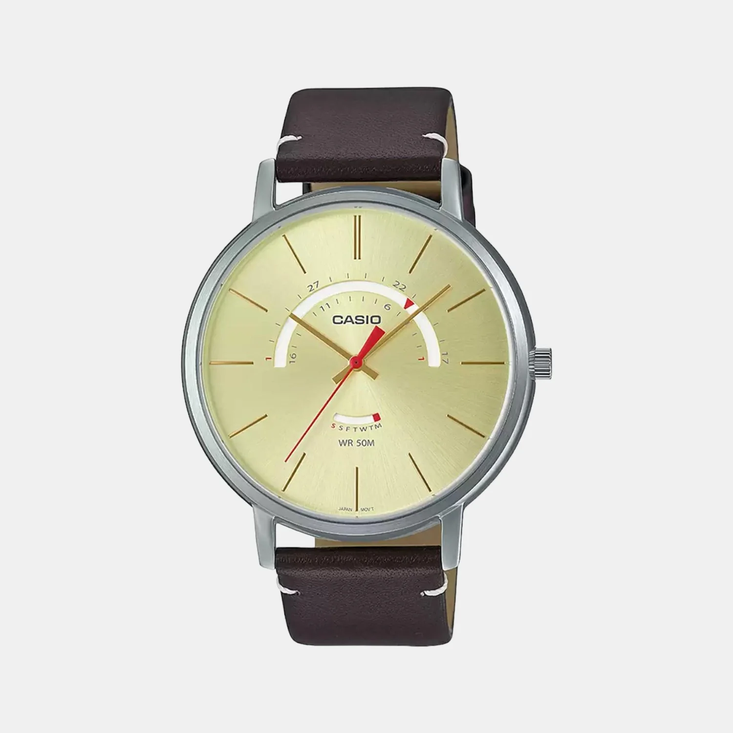 Enticer Men Quartz Yellow Dial Analog Leather Watch A1879