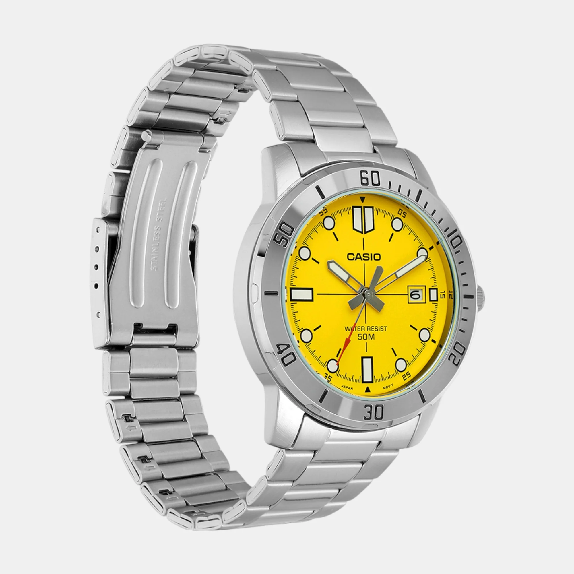 Enticer Men Quartz Yellow Dial Analog Stainless Steel Watch A2340 - Image 3