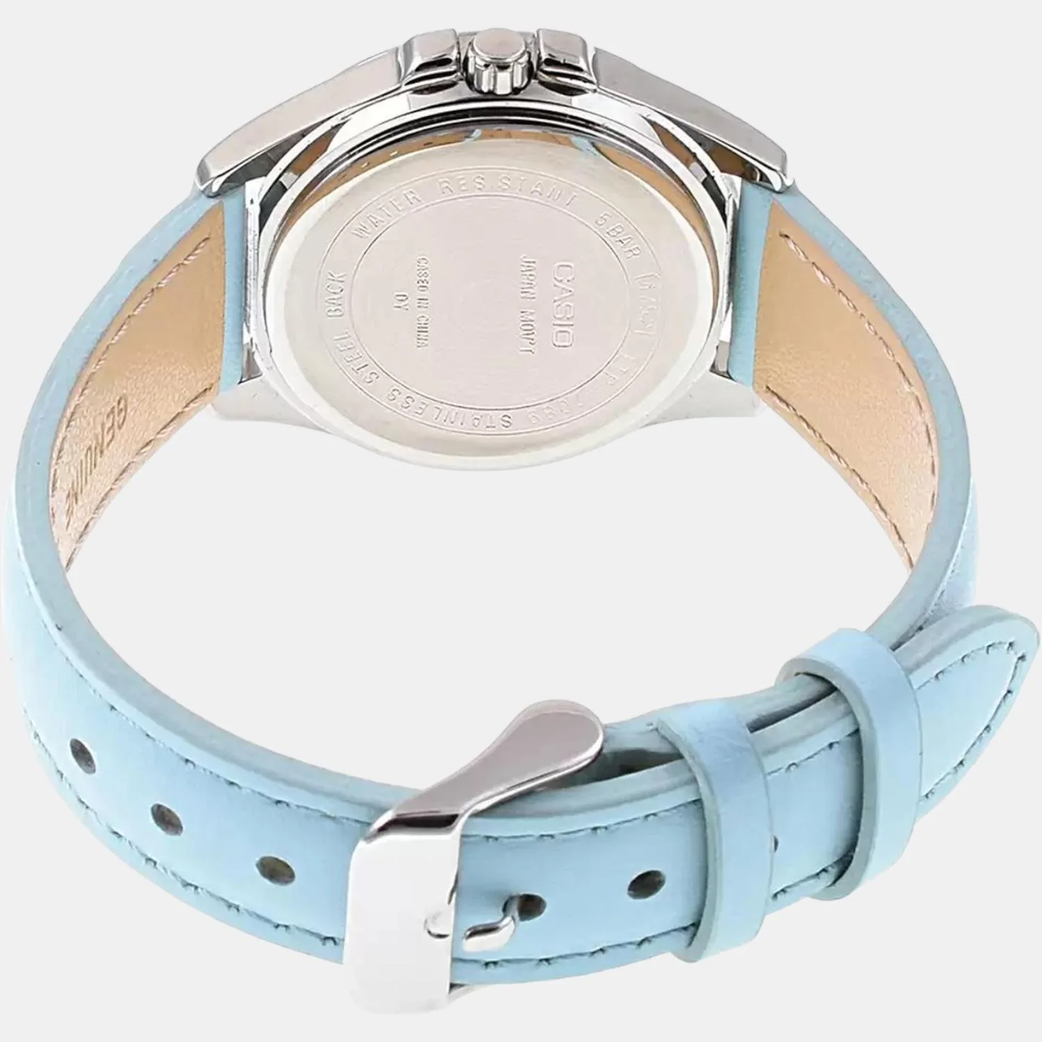 Enticer Women Quartz Blue Dial Chronograph Leather Watch A1579 - Image 5