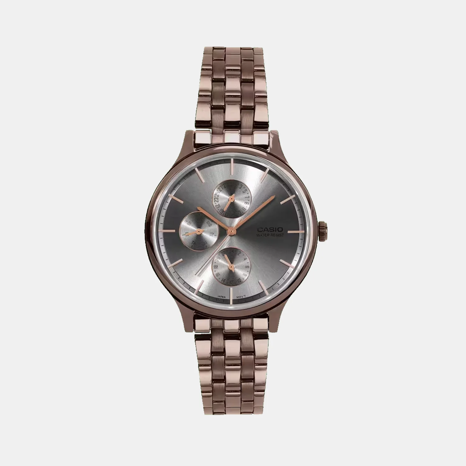 Enticer Women Quartz Grey Dial Multi-Function Stainless Steel Watch A2499