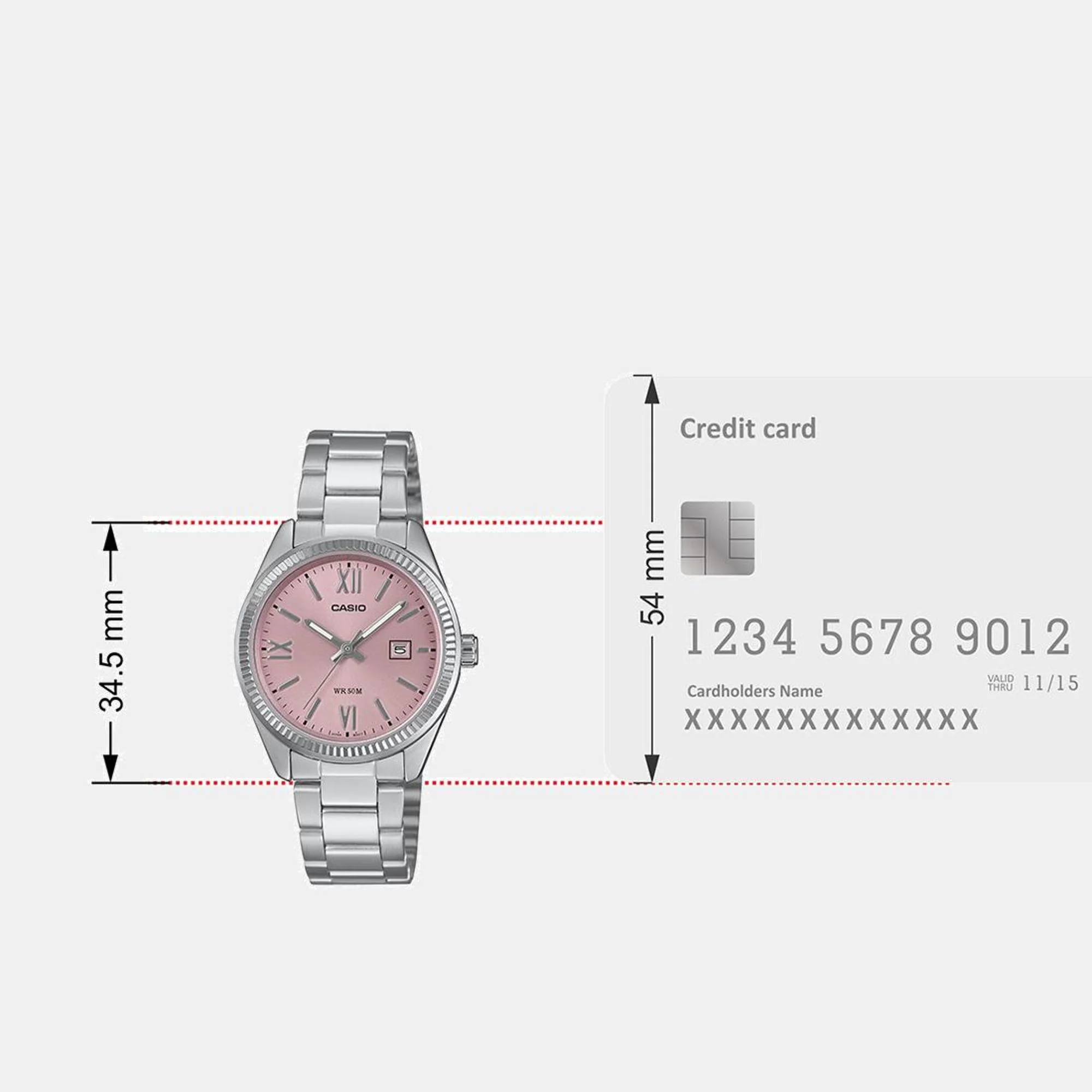 Enticer Women Quartz Pink Dial Analog Stainless Steel Watch A2360 - Image 9