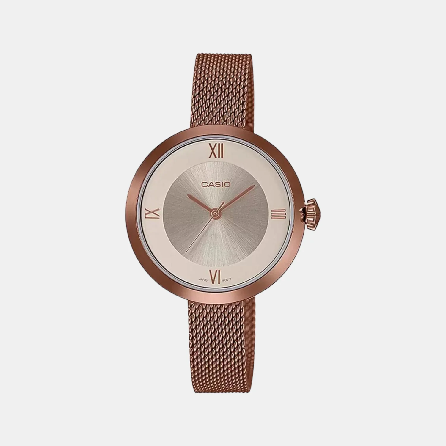 Enticer Women Quartz Rose Gold Dial Analog Mesh Watch A1854