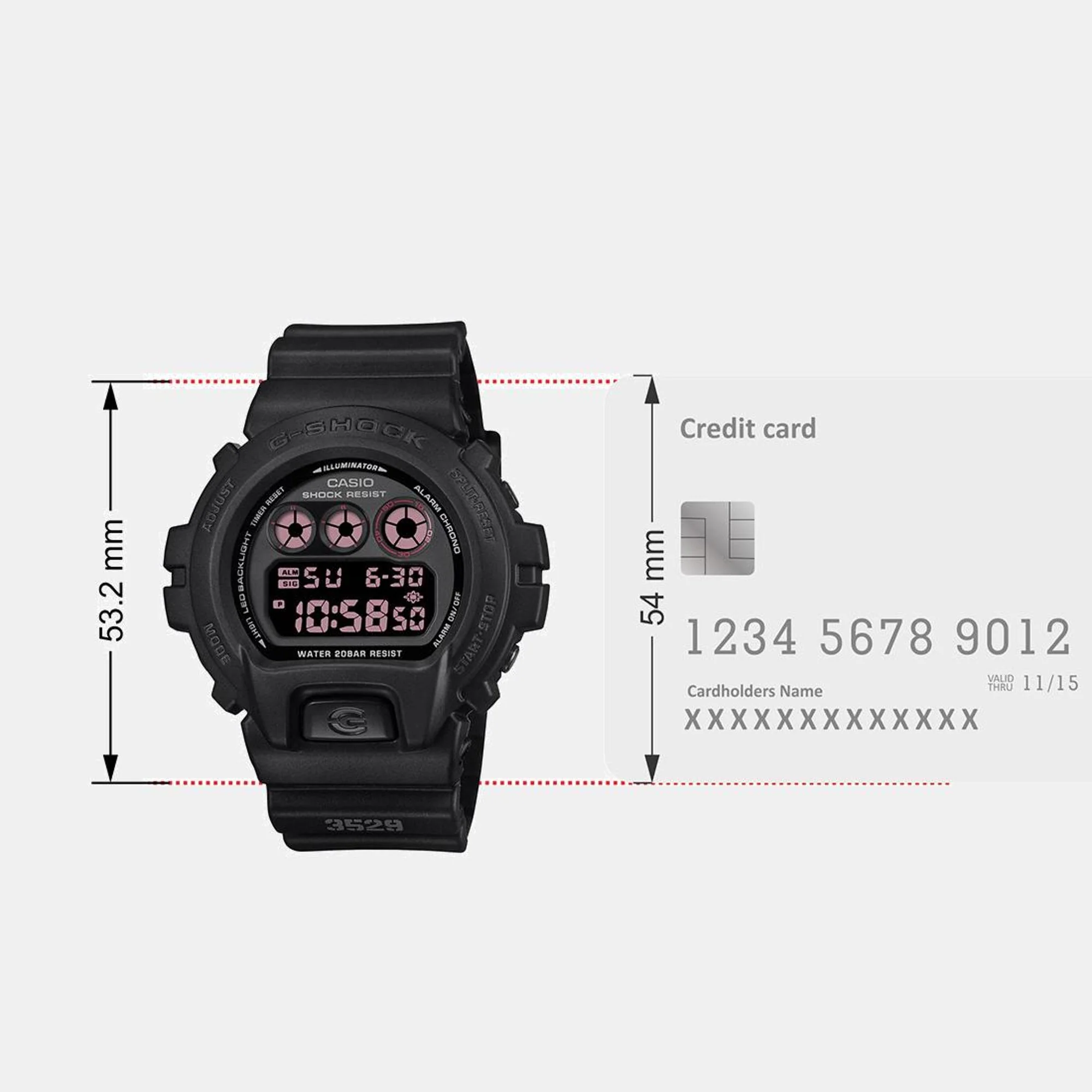 G-Shock Men Quartz Black Dial Digital Resin Watch G1537 - Image 9