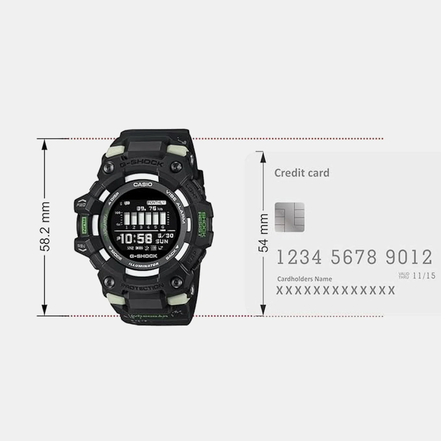 G-Shock Men Quartz Black Dial Digital Resin Watch G1665 - Image 7