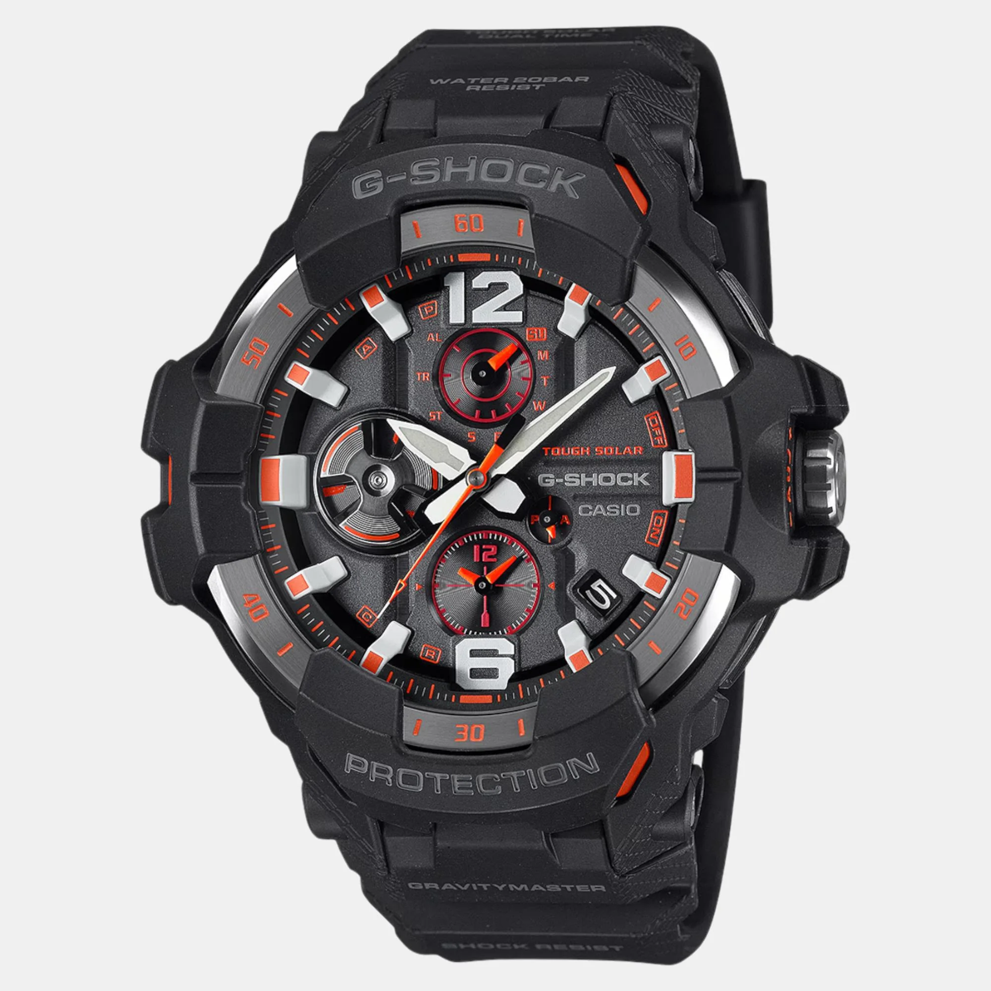 G-Shock Men Quartz Grey Dial Multi-Function Resin Watch G1568 - Image 2