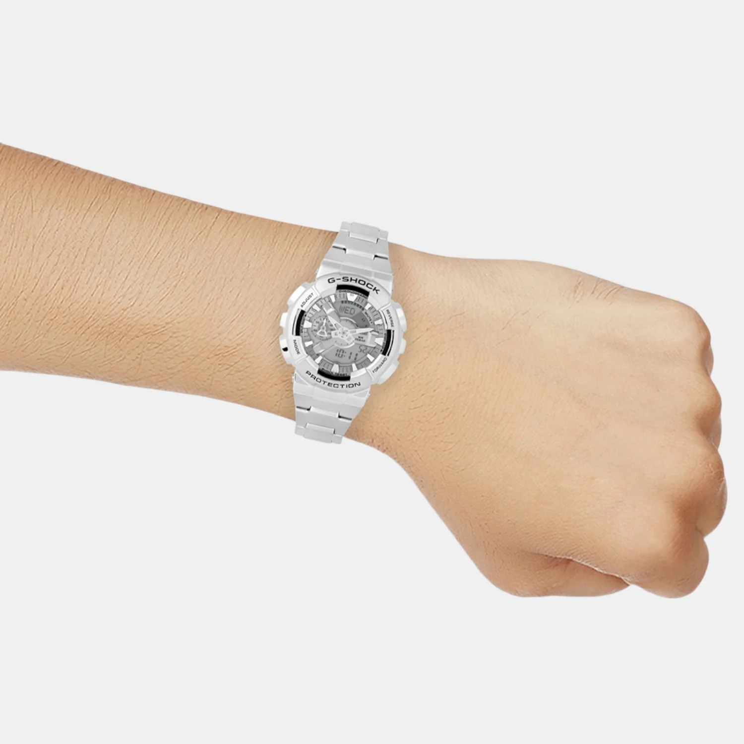 G-Shock Men Quartz Silver Dial Analog Stainless Steel Watch G1687 - Image 3