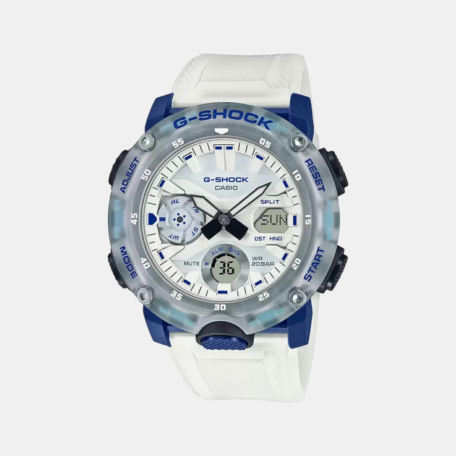 G-Shock Men Quartz White Dial Analog-Digital Resin Watch G1115