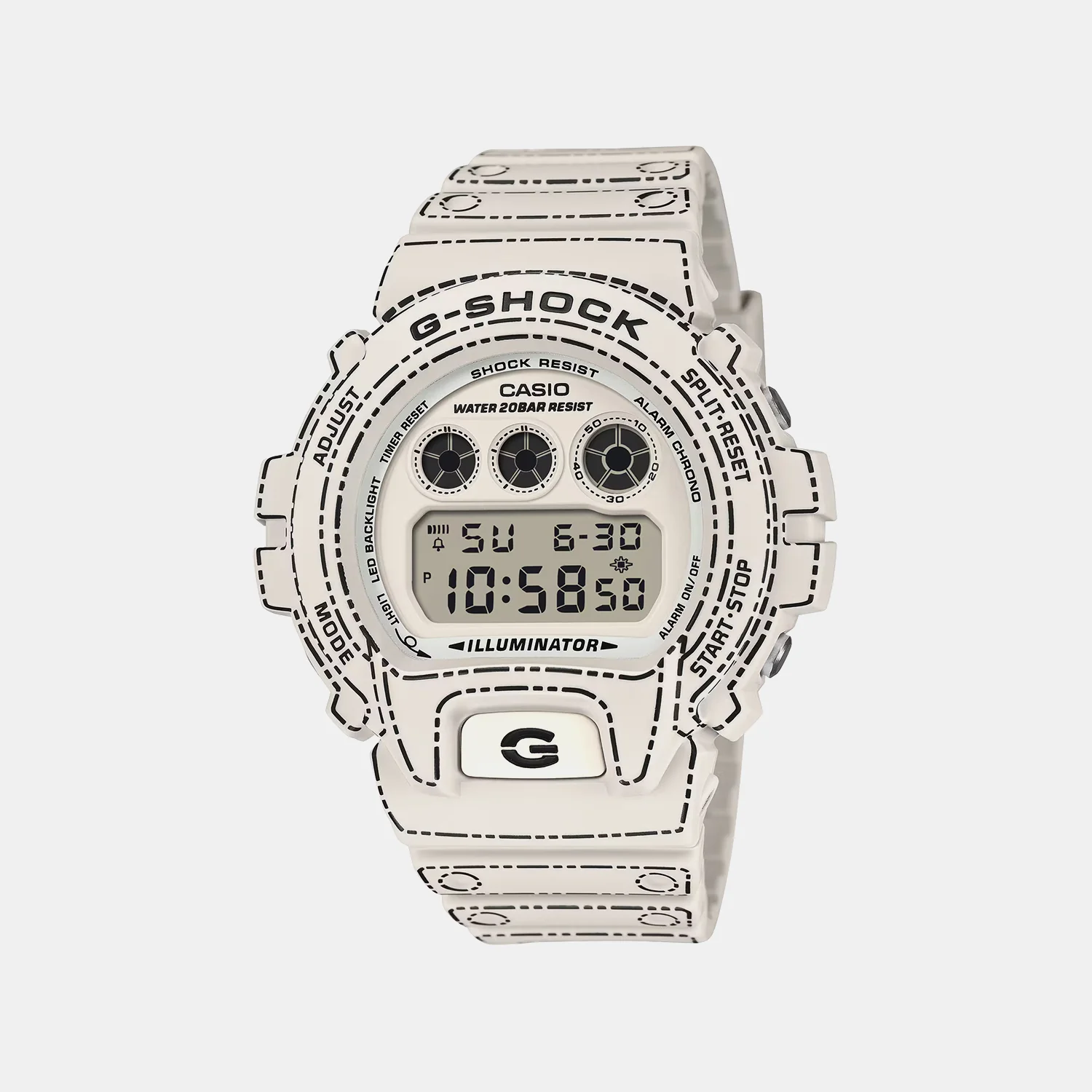 G-shock Men Quartz White Dial Digital Resin Watch G1748