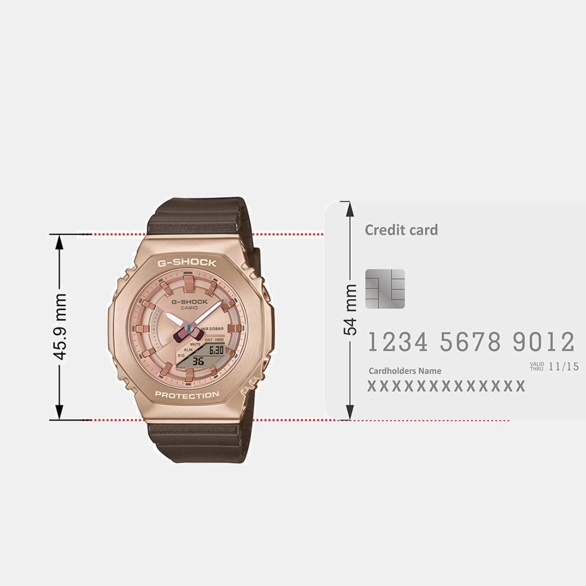 G-Shock Women Quartz Rose Gold Dial Analog-Digital Resin Watch G1574 - Image 9
