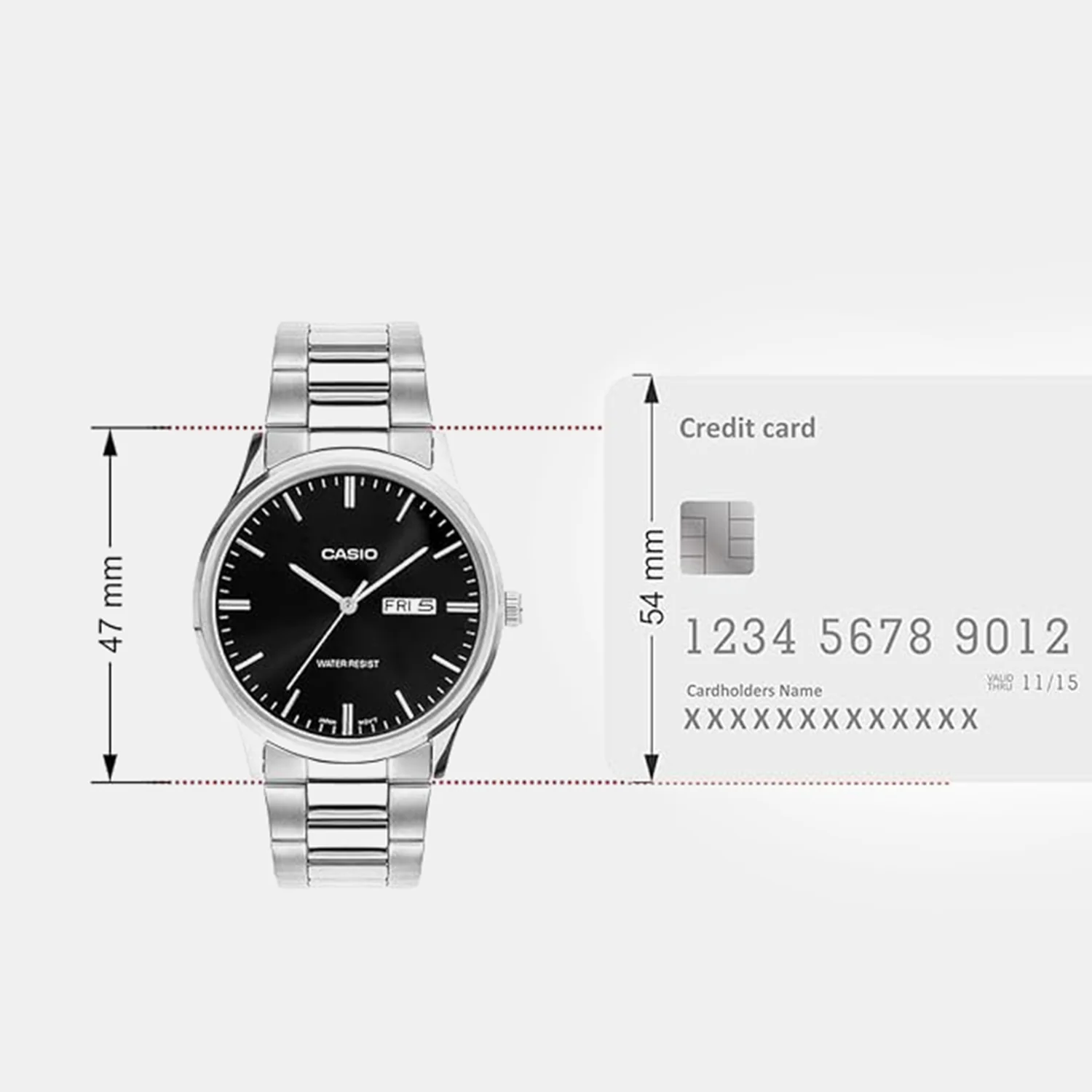 Men Quartz Black Dial Analog Stainless Steel Watch A2514 - Image 6
