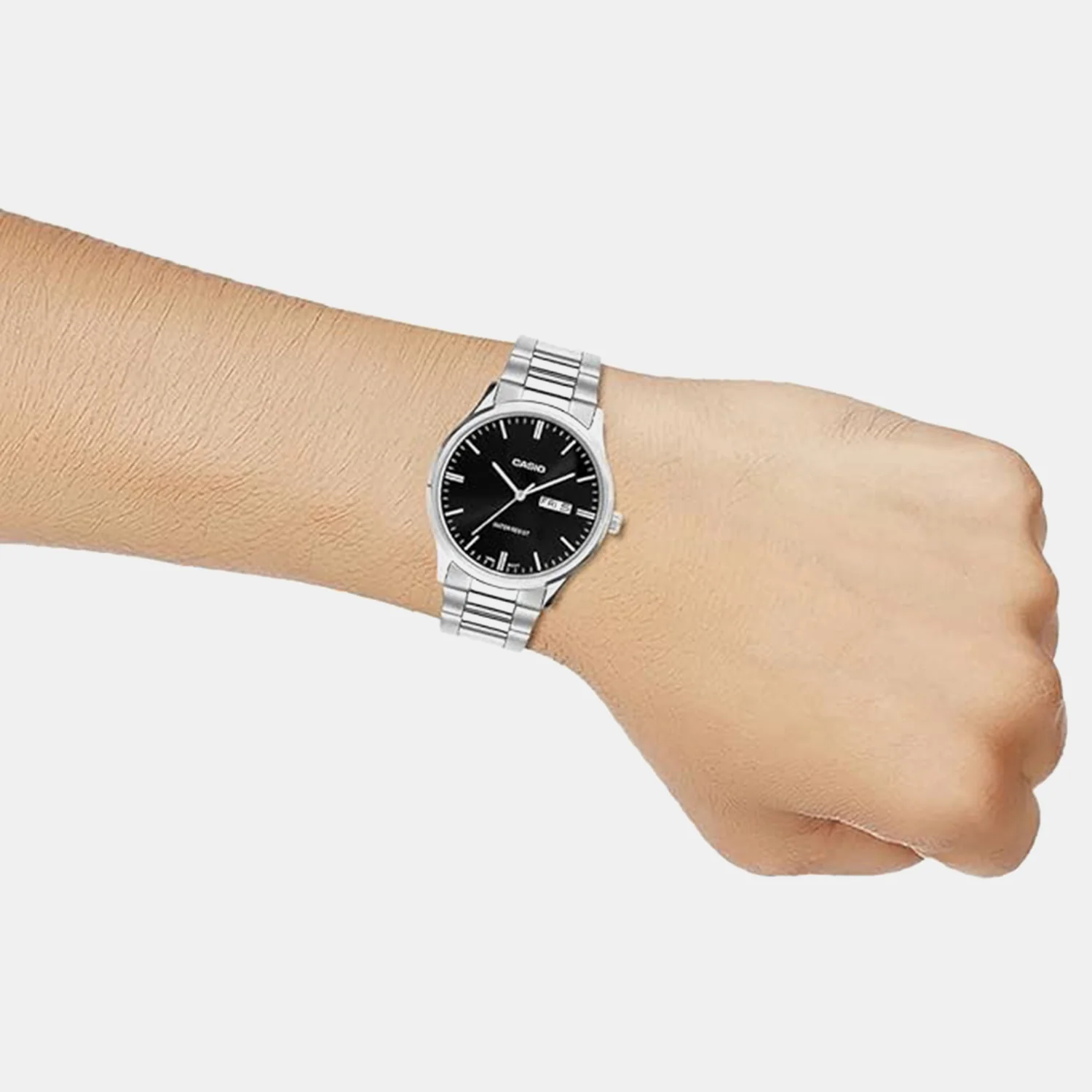 Men Quartz Black Dial Analog Stainless Steel Watch A2514 - Image 7