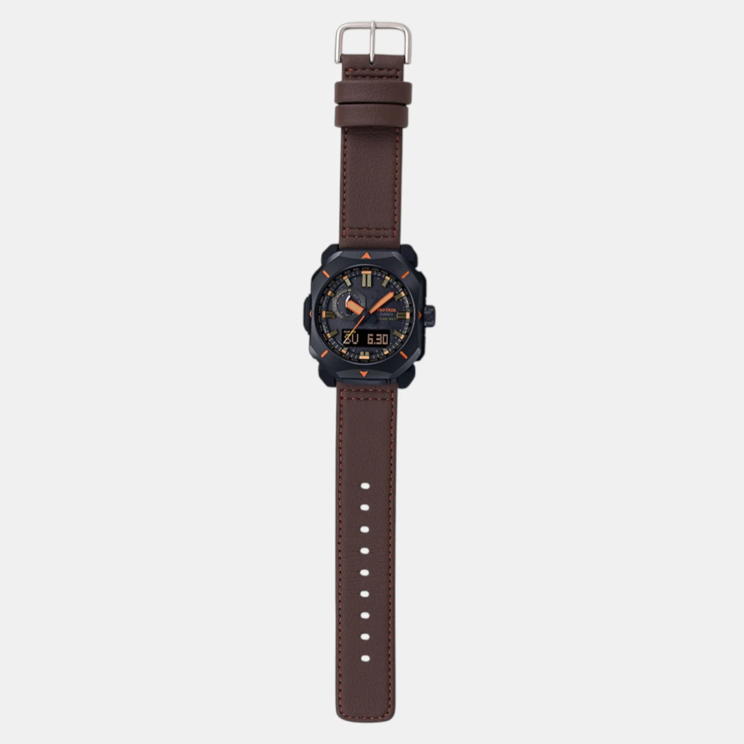 Protrek Men Quartz Black Dial Analog Leather Watch SL130 - Image 5