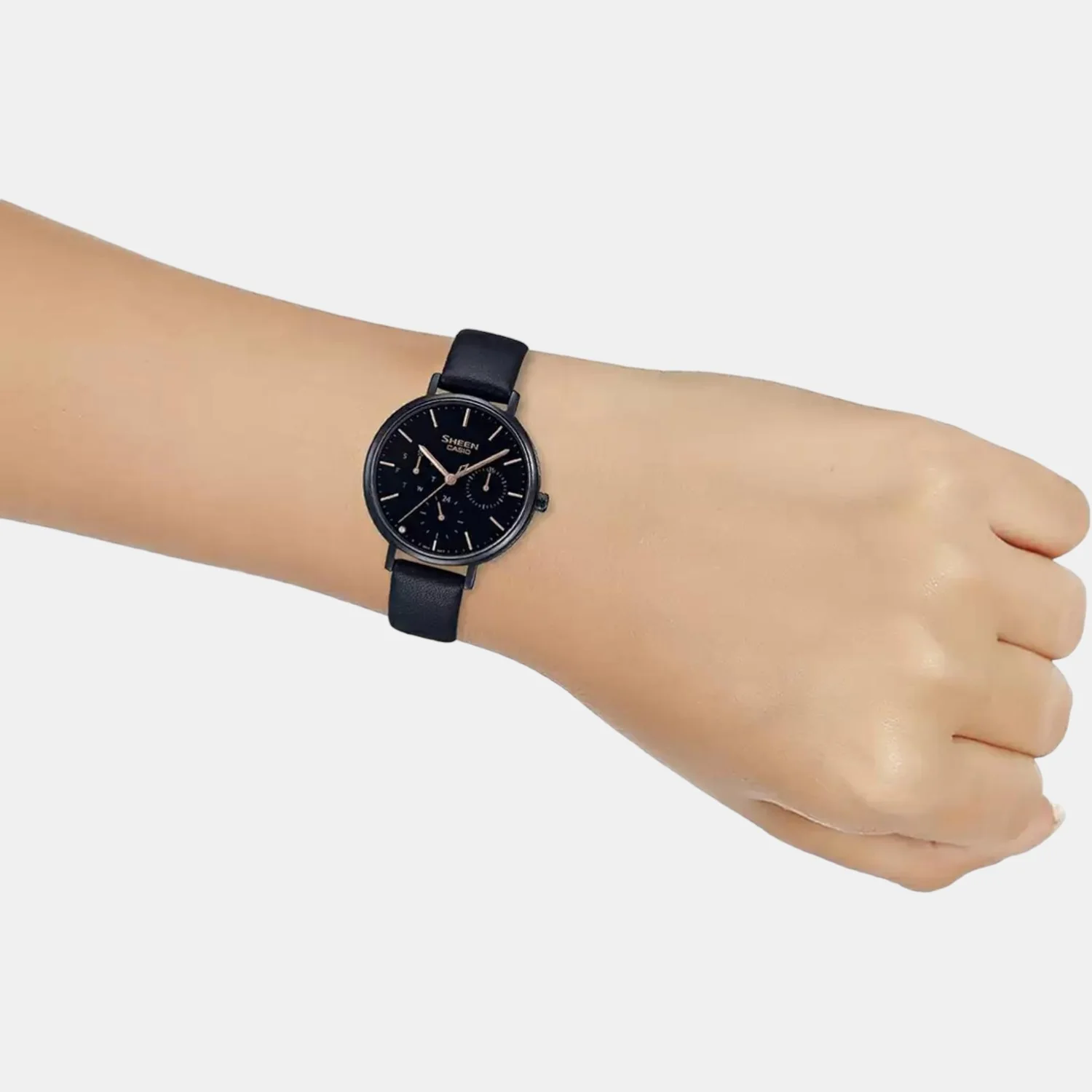 Sheen Women Quartz Black Dial Analog Leather Watch SH234 - Image 6