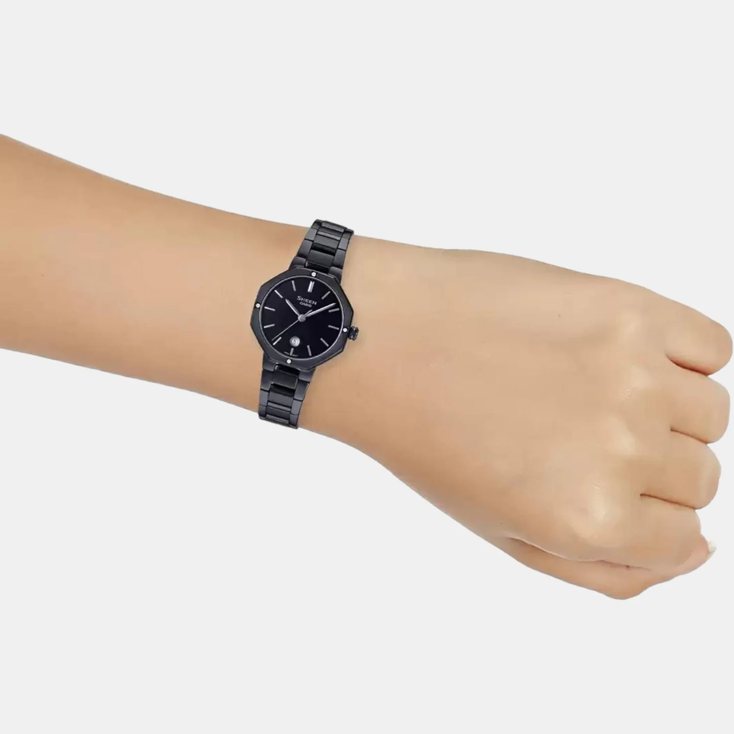 Sheen Women Quartz Black Dial Analog Stainless Steel Watch SH243 - Image 5