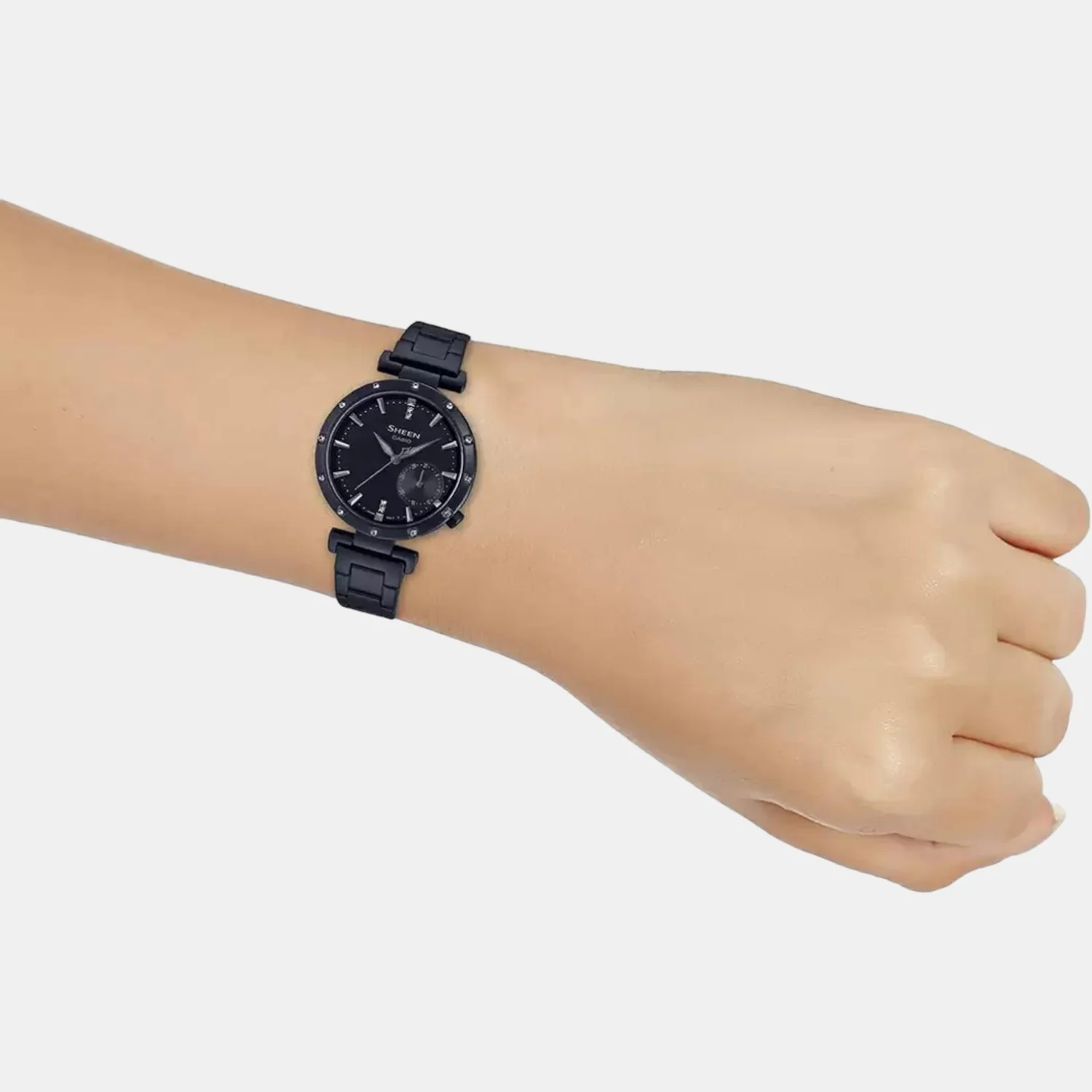 Sheen Women Quartz Black Dial Chronograph Stainless Steel Watch SH238 - Image 6
