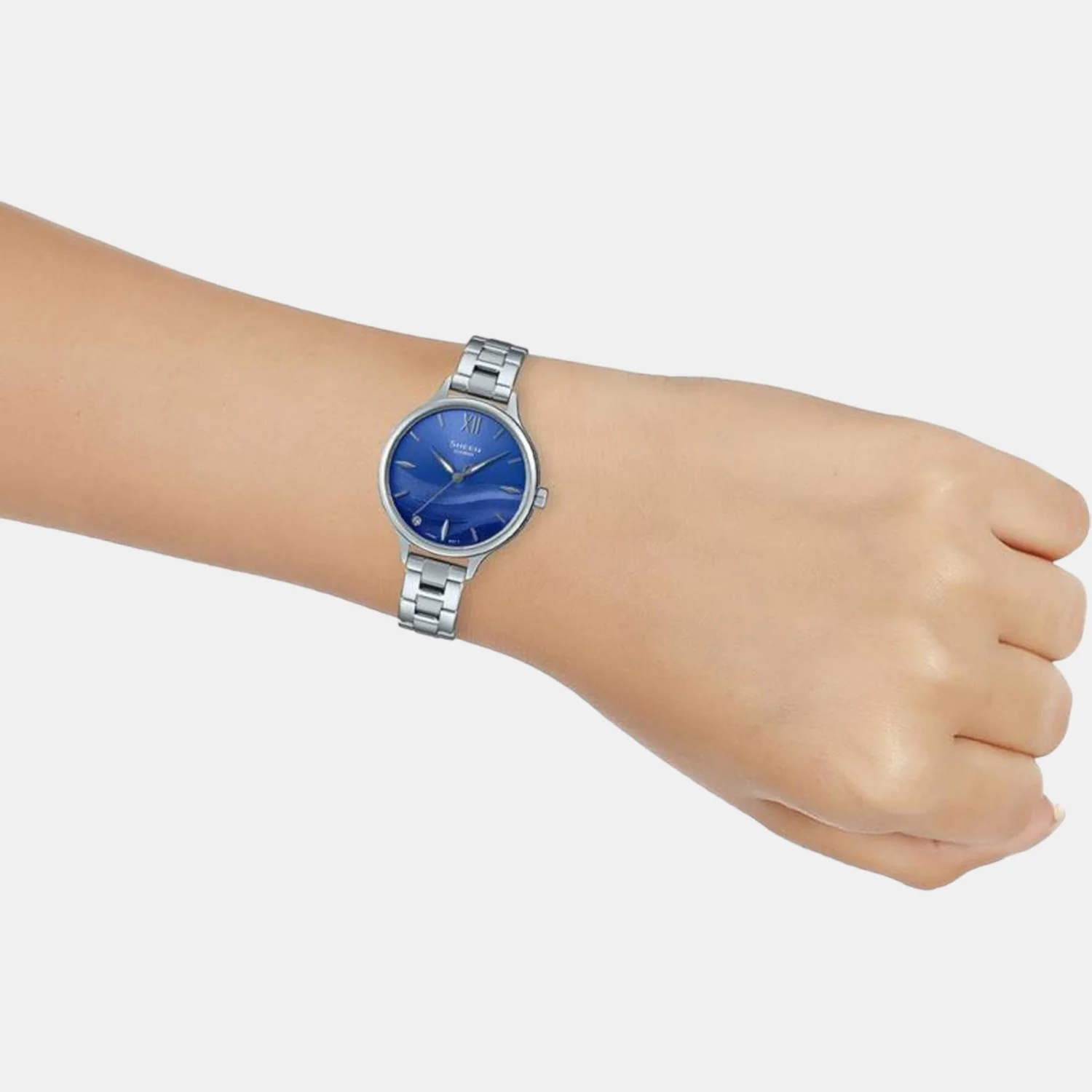 Sheen Women Quartz Blue Dial Analog Stainless Steel Watch SH272 - Image 5