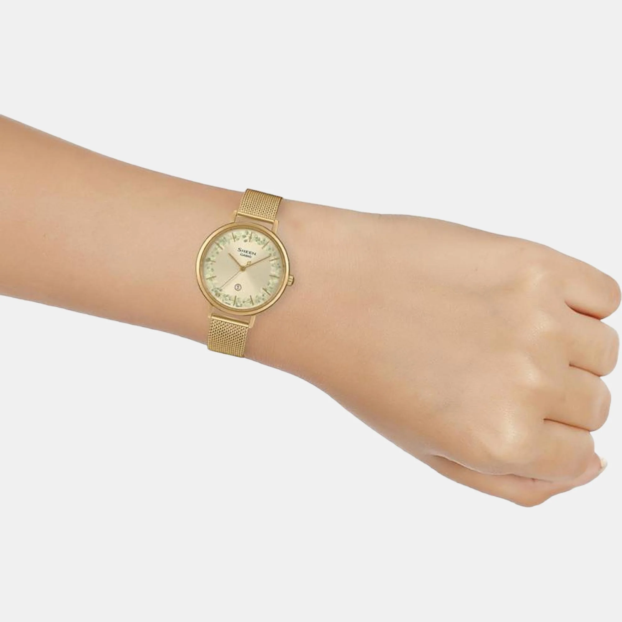 Sheen Women Quartz Gold Dial Analog Stainless Steel Watch SH283 - Image 4