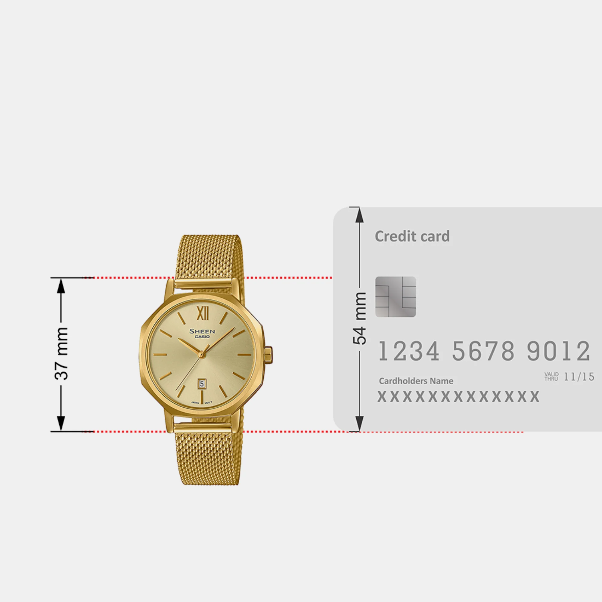 Sheen Women Quartz Gold Dial Analog Stainless Steel Watch SH289 - Image 6