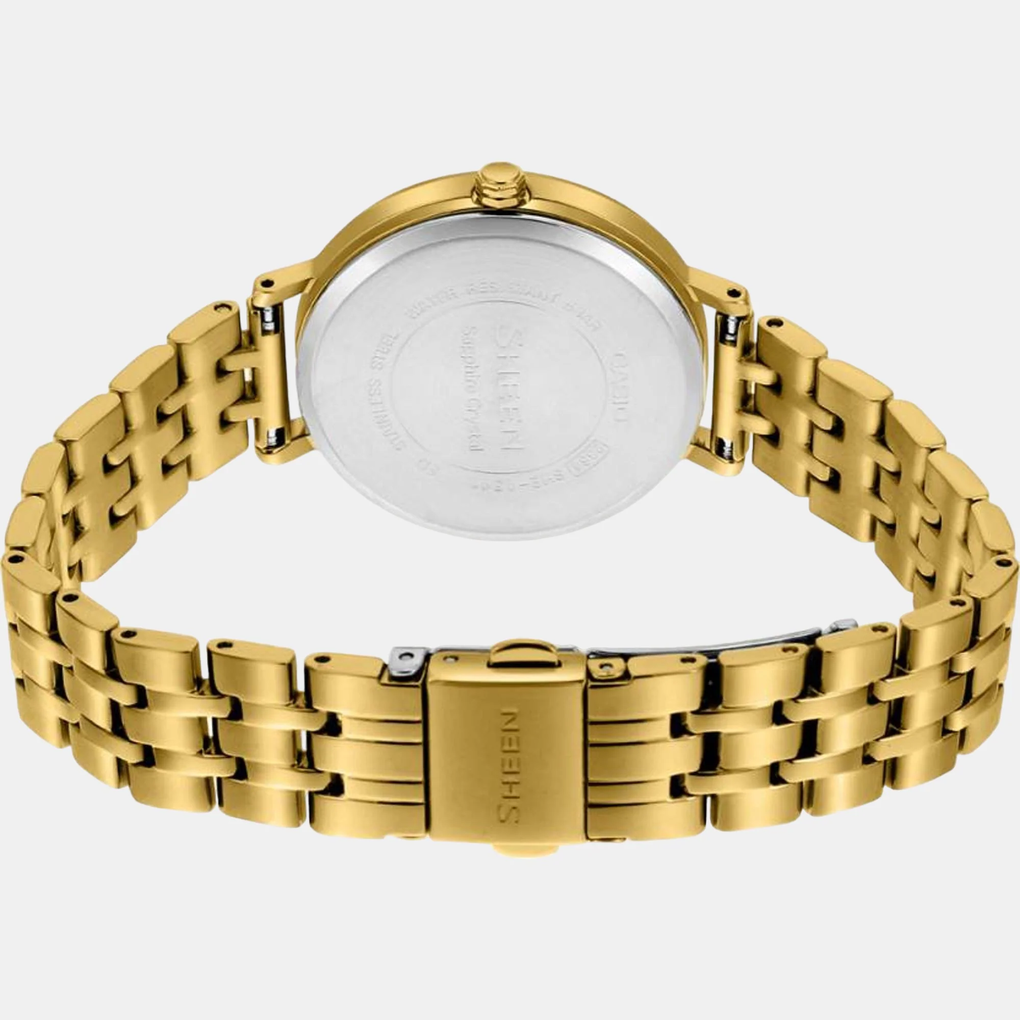 Sheen Women Quartz Gold Dial Multi-Function Stainless Steel Watch SH286 - Image 5