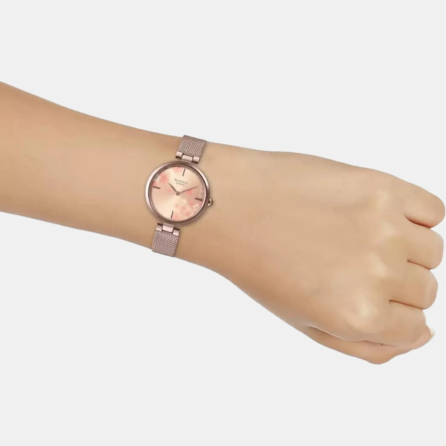 Sheen Women Quartz Rose Gold Dial Analog Mesh Watch SH241 - Image 7