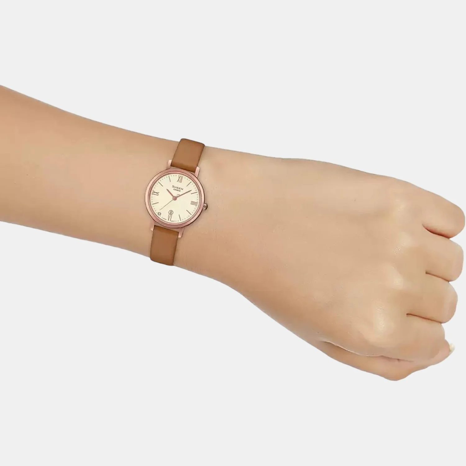 Sheen Women Quartz Rose Gold Dial Analog Leather Watch SX279 - Image 6