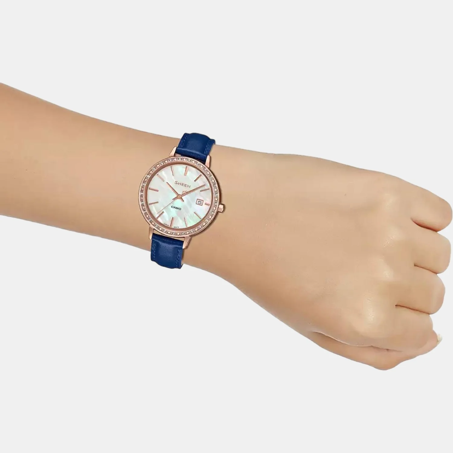 Sheen Women Quartz Mother Of Pearl Dial Analog Leather Watch SX245 - Image 7