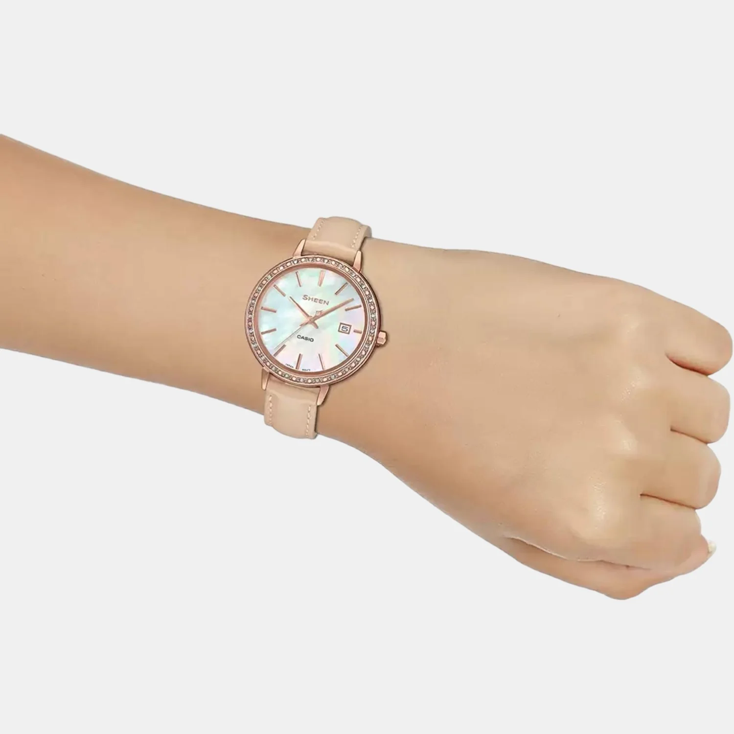 Sheen Women Quartz Mother of Pearl Dial Analog Leather Watch SX246 - Image 7