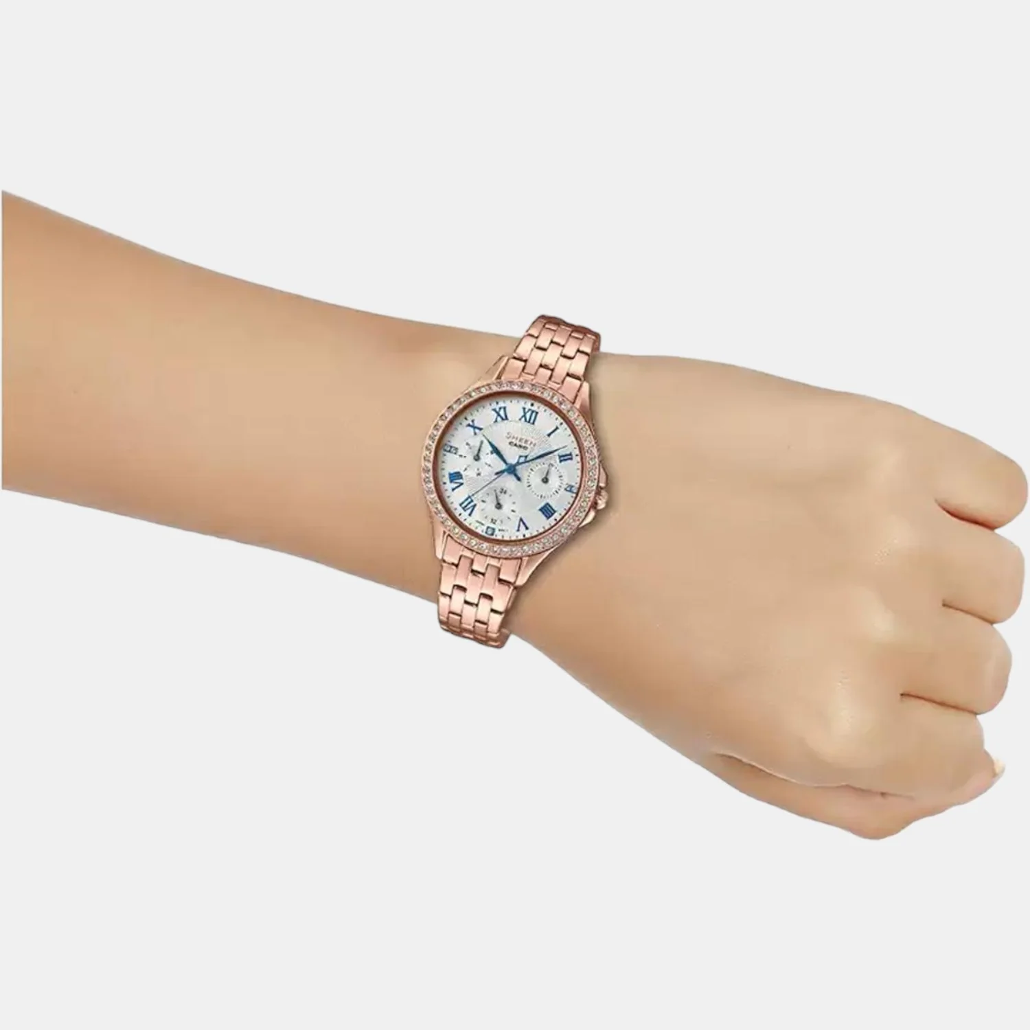 Sheen Women Quartz Silver Dial Chronograph Stainless Steel Watch SX218 - Image 6