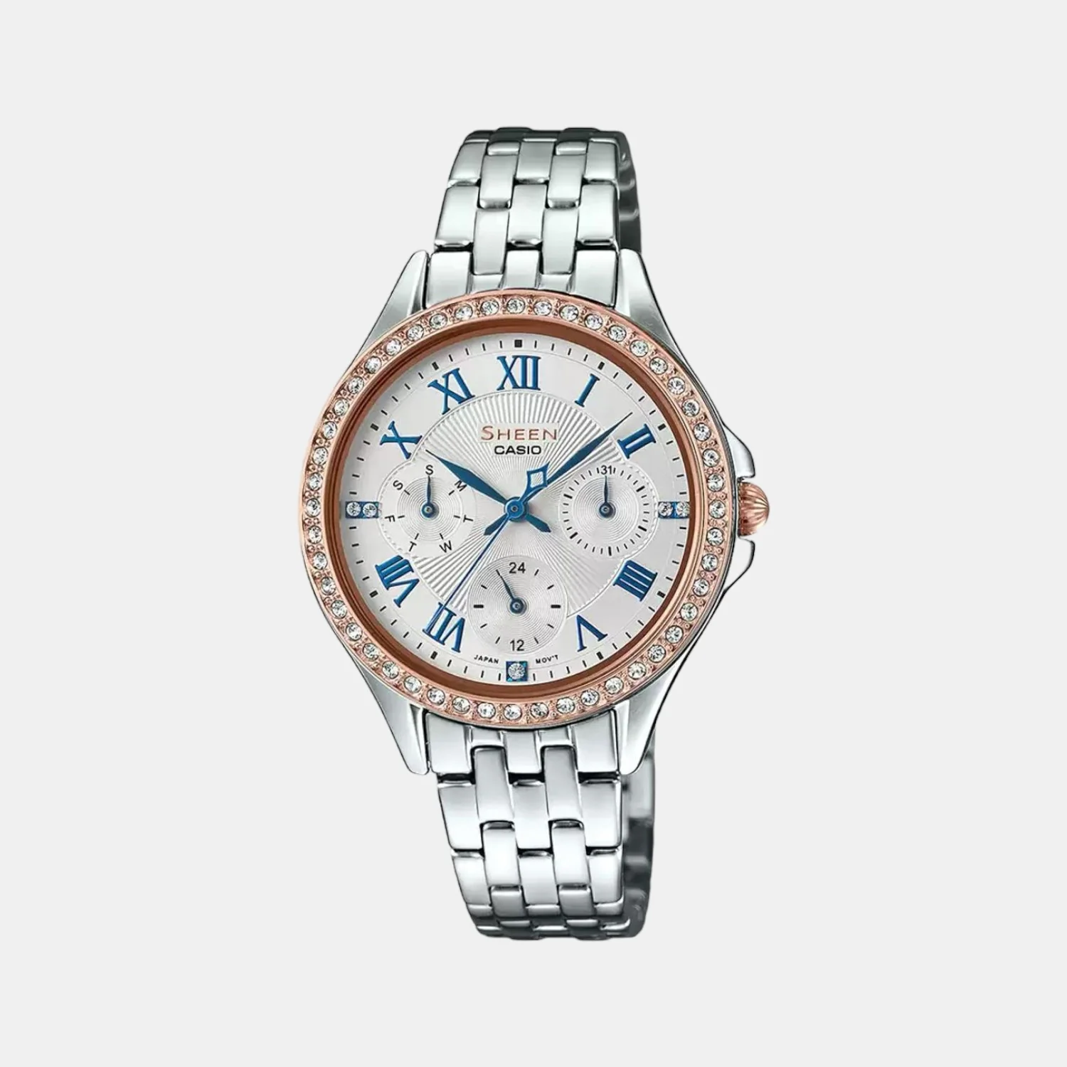 Sheen Women Quartz Silver Dial Chronograph Stainless Steel Watch SX221