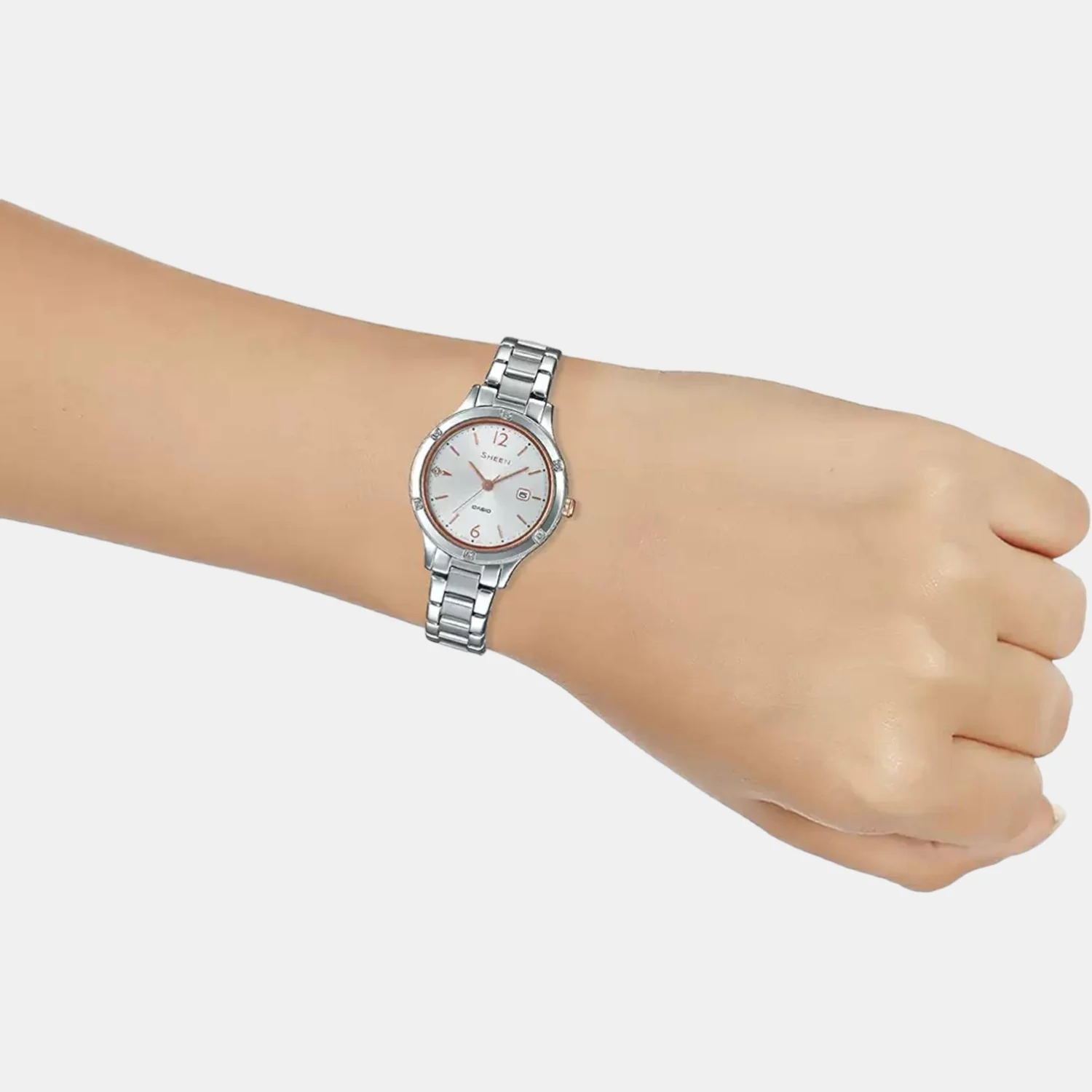 Sheen Women Quartz White Dial Analog Stainless Steel Watch SH205 - Image 6
