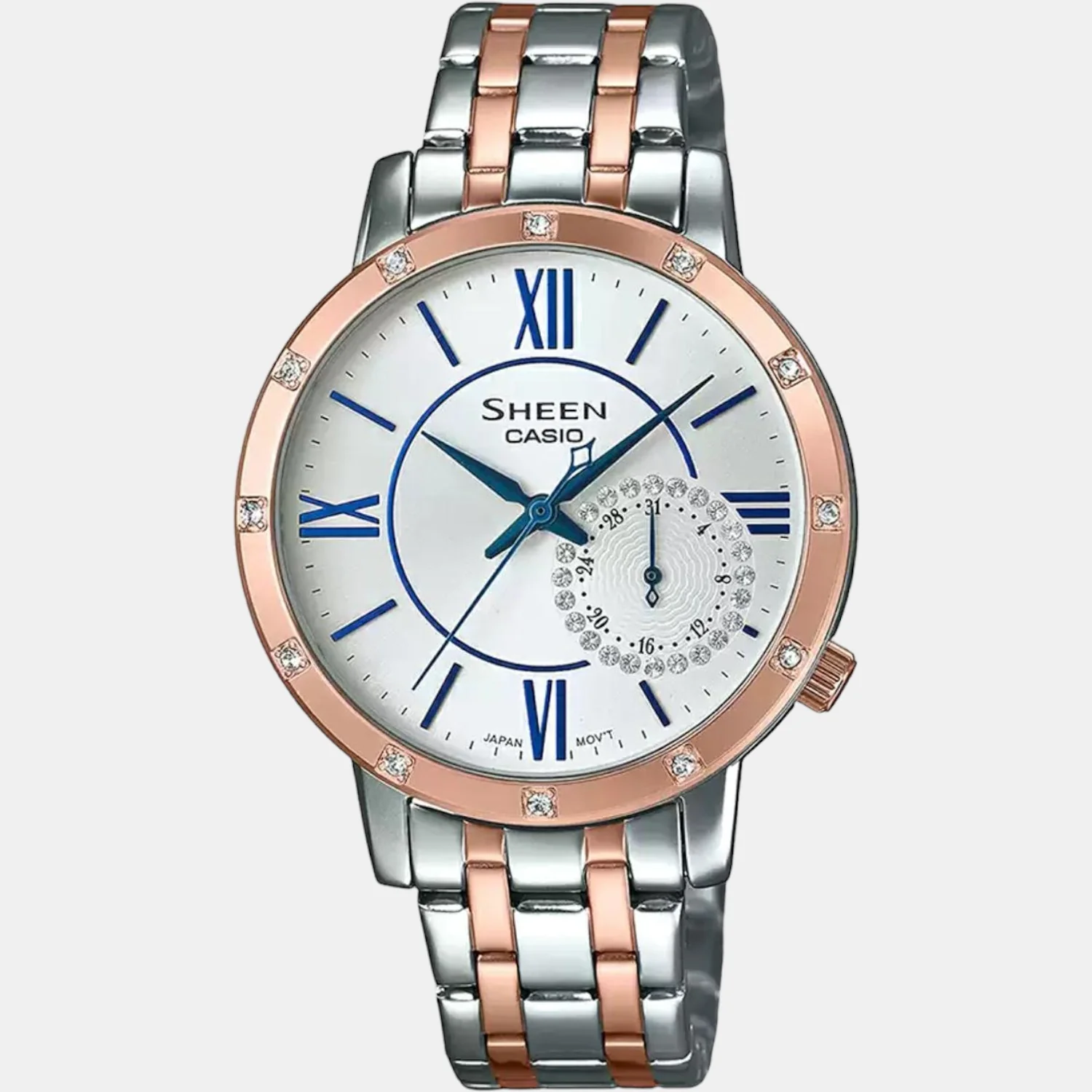 Sheen Women Quartz White Dial Chronograph Stainless Steel Watch SX229 - Image 2