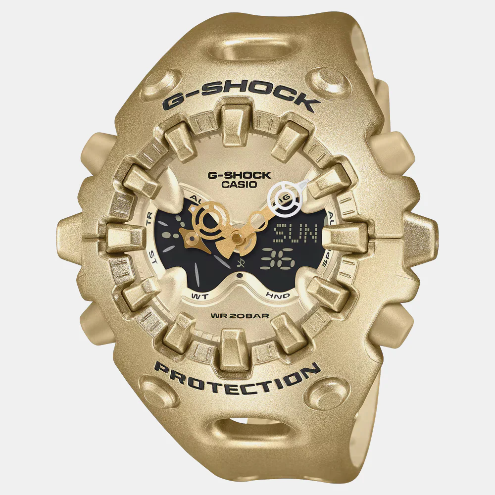 Unisex Quartz Gold Dial Analog-Digital Resin Watch G1759 - Image 2