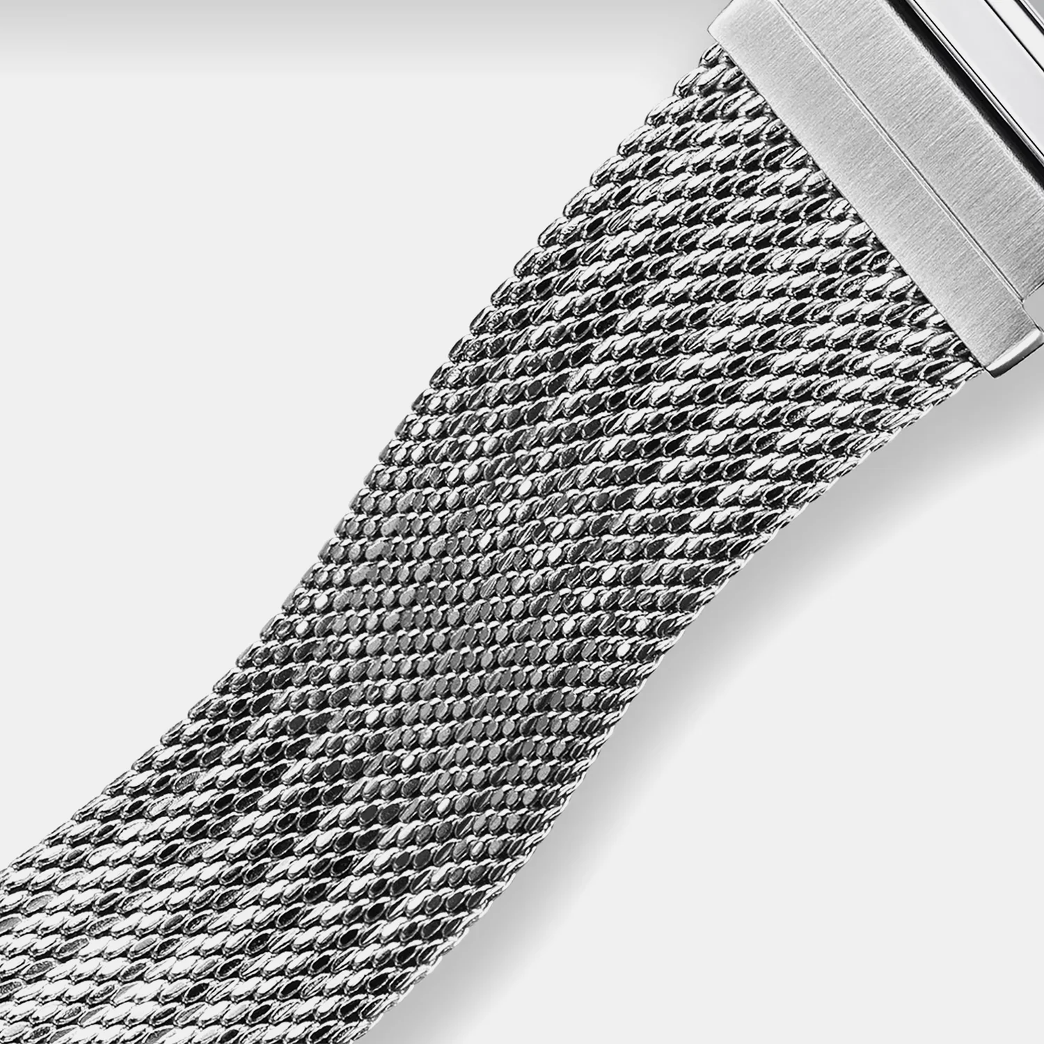 Unisex Quartz Silver Dial Digital Mesh Watch D414 - Image 5