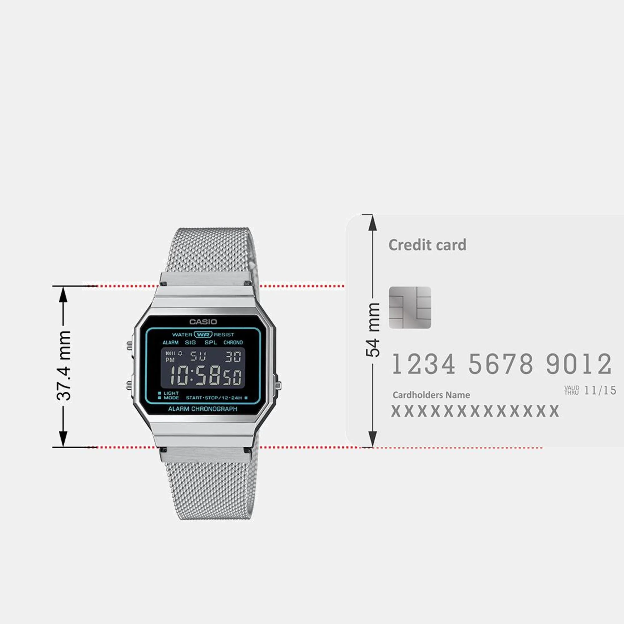 Vintage Unisex Quartz Black Dial Digital Mesh Watch D329 - Image 7