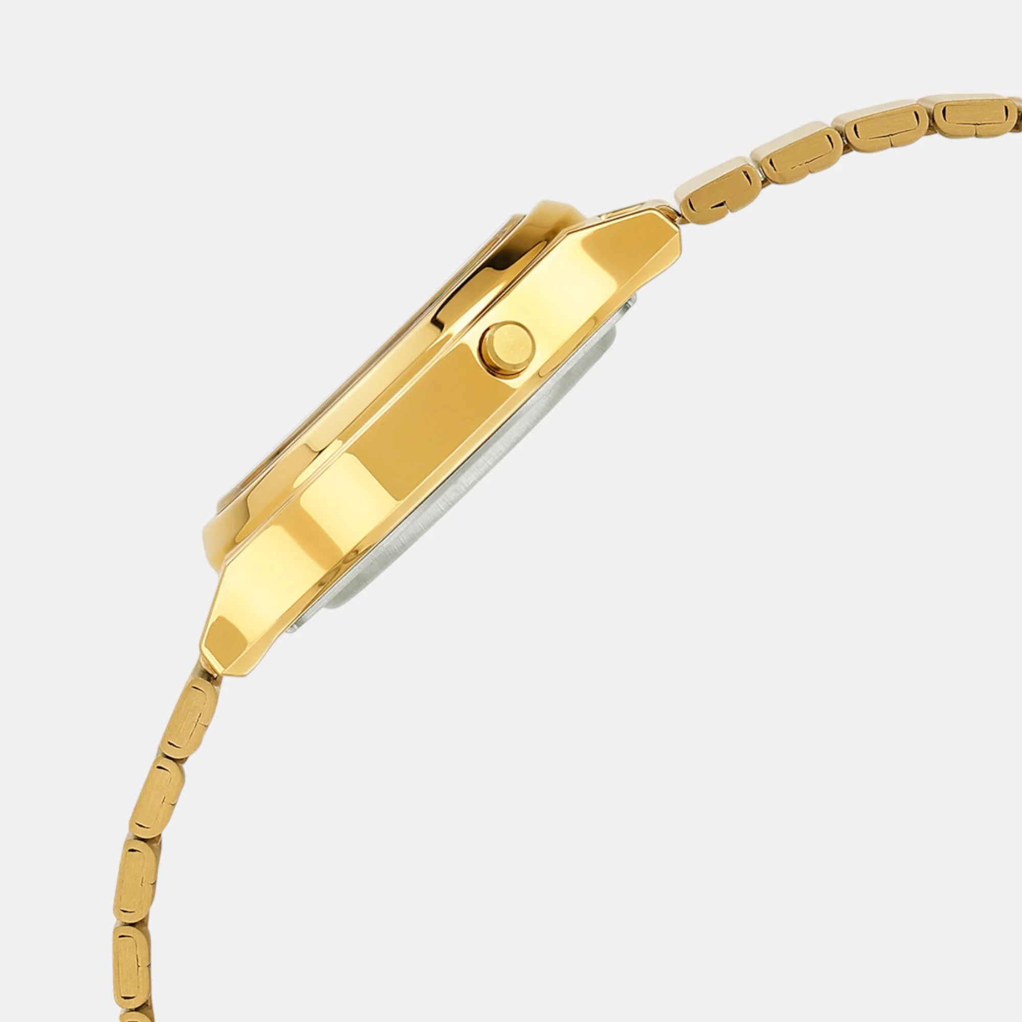 Vintage Unisex Quartz Gold Dial Digital Stainless Steel Watch A2233 - Image 5