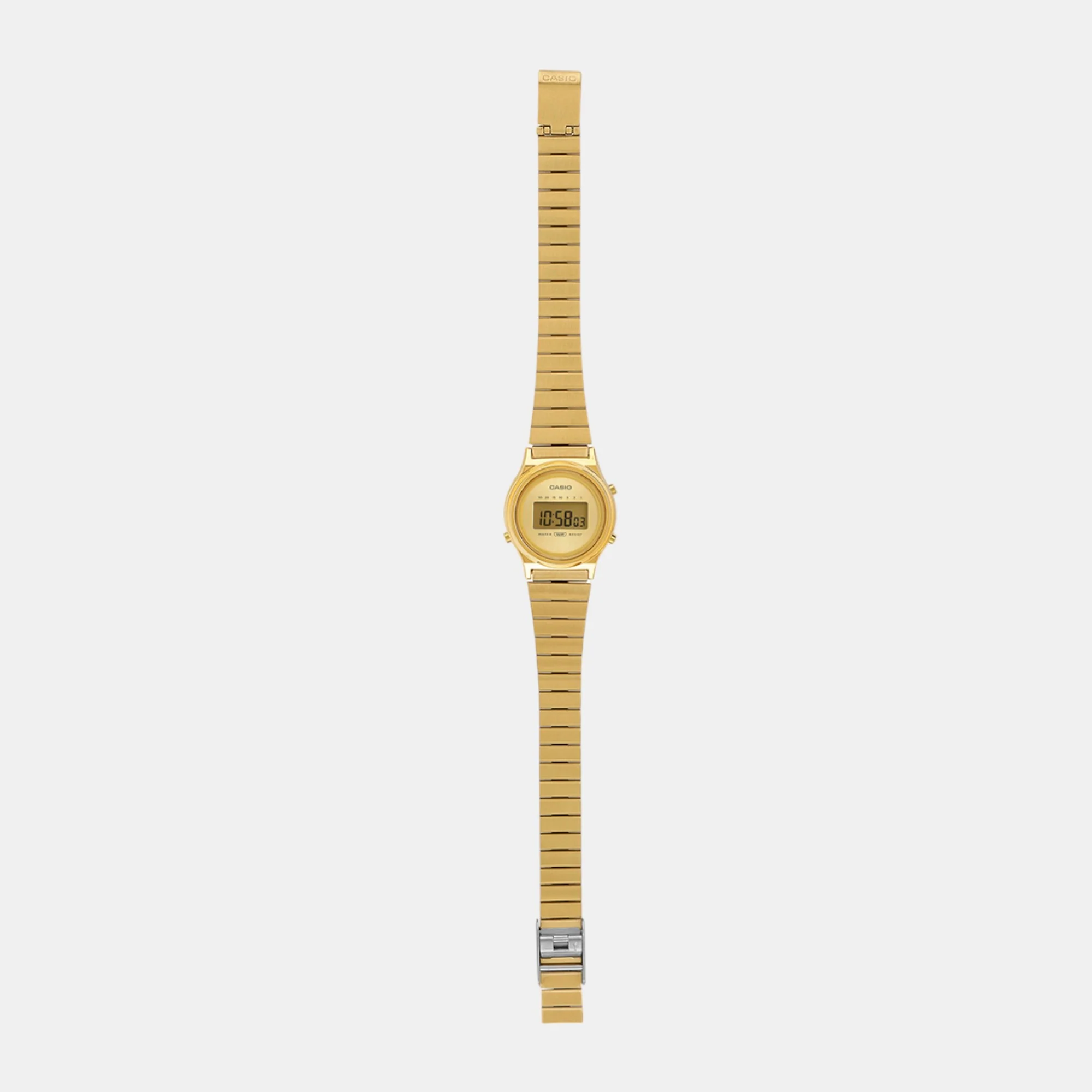 Vintage Unisex Quartz Gold Dial Digital Stainless Steel Watch A2233 - Image 7