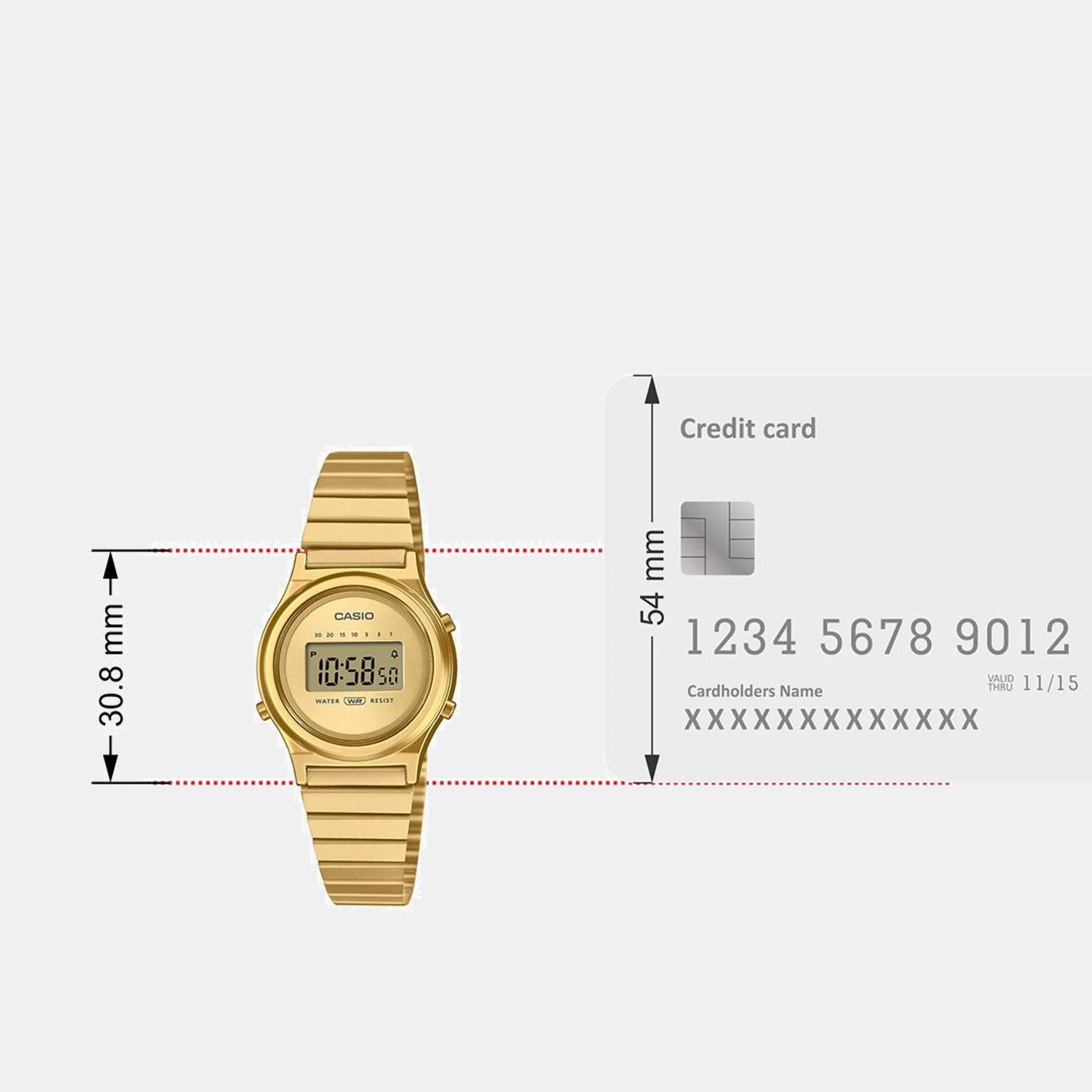 Vintage Unisex Quartz Gold Dial Digital Stainless Steel Watch A2233 - Image 9