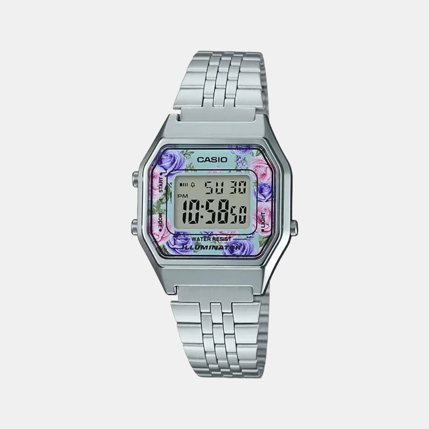Vintage Women Quartz Silver Dial Digital Stainless Steel Watch D203