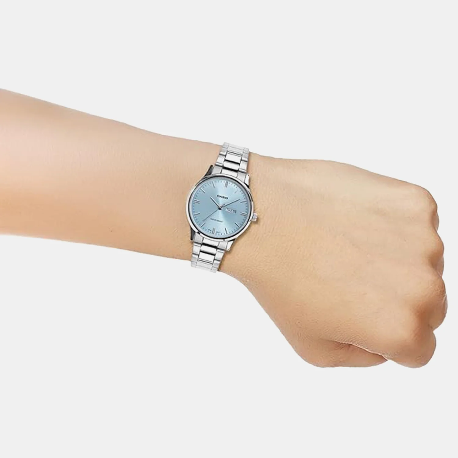 Women Quartz Blue Dial Analog Stainless Steel Watch A2503 - Image 2