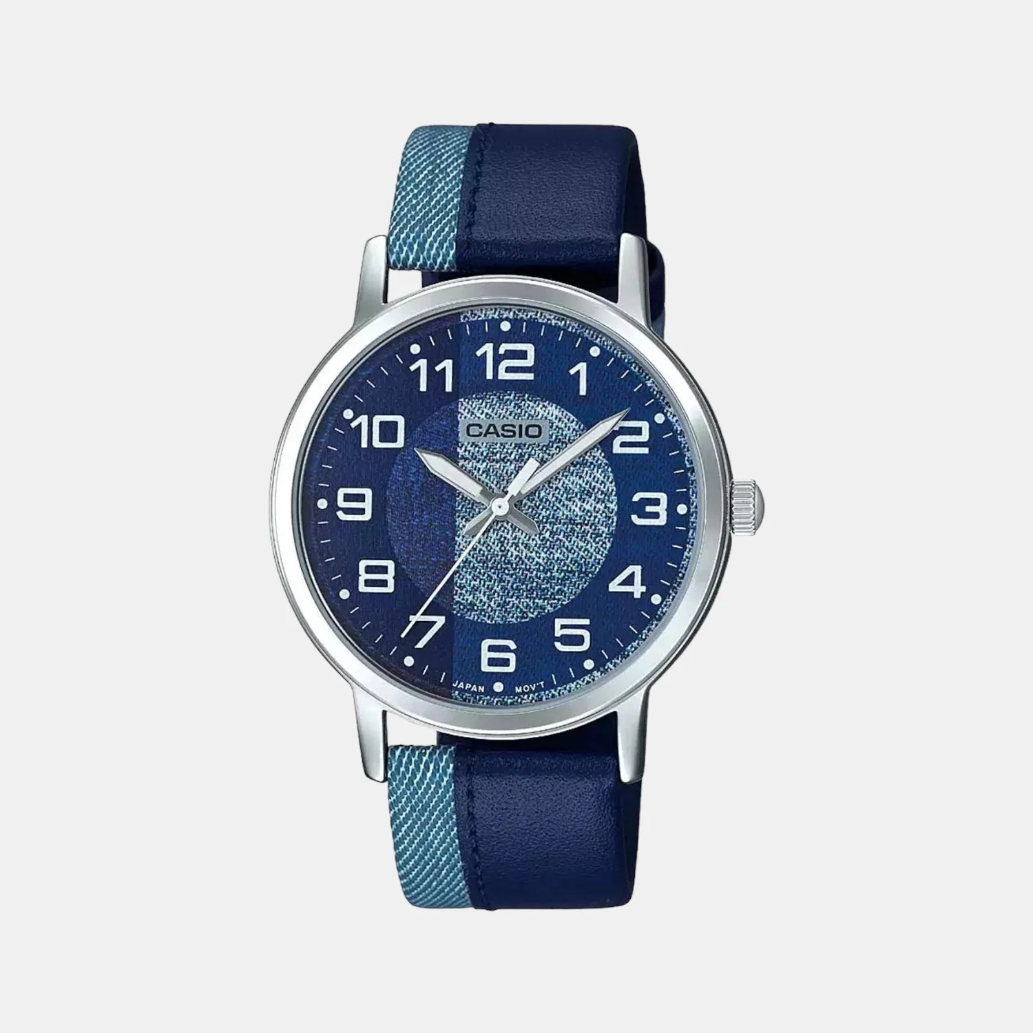 Youth Men Quartz Blue Dial Analog Leather Watch A1620